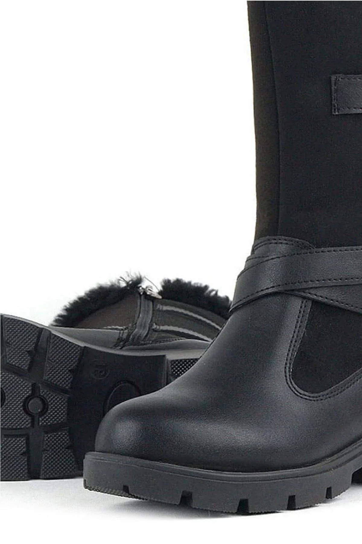 Rakerplus Siyah Uzun Fermuarlı Kız Çocuk Çizme