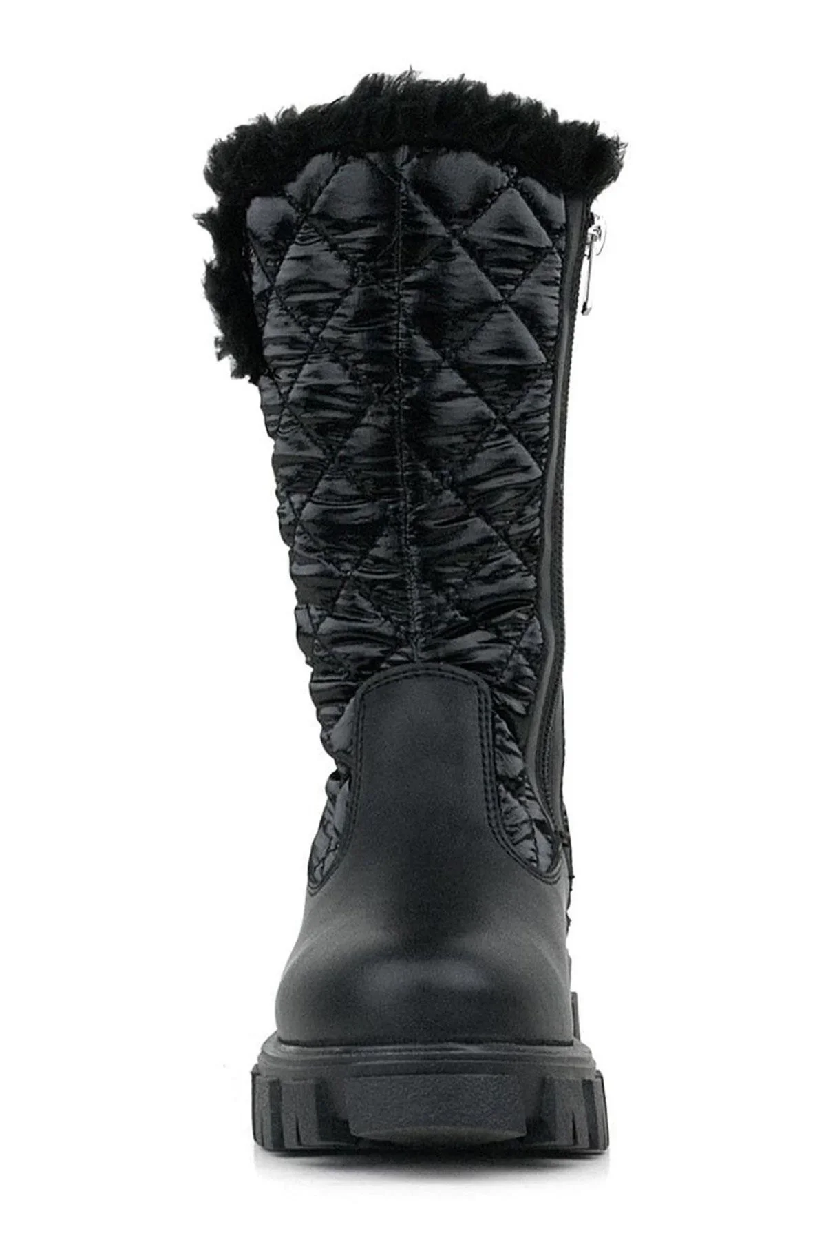 Rakerplus Siyah Uzun Fermuarlı Kız Çocuk Yağmur Çizmesi