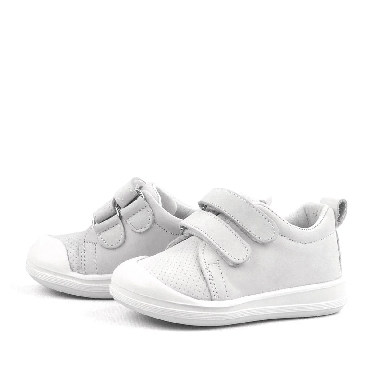Rakerplus Sonic Hakiki Deri Beyaz Cırtlı Anatomik Bebek Spor Ayakkabı Sneaker