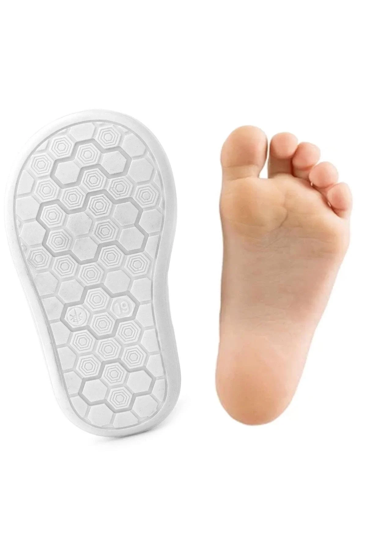Rakerplus Sonic Hakiki Deri Beyaz Cırtlı Anatomik Bebek Spor Ayakkabı Sneaker