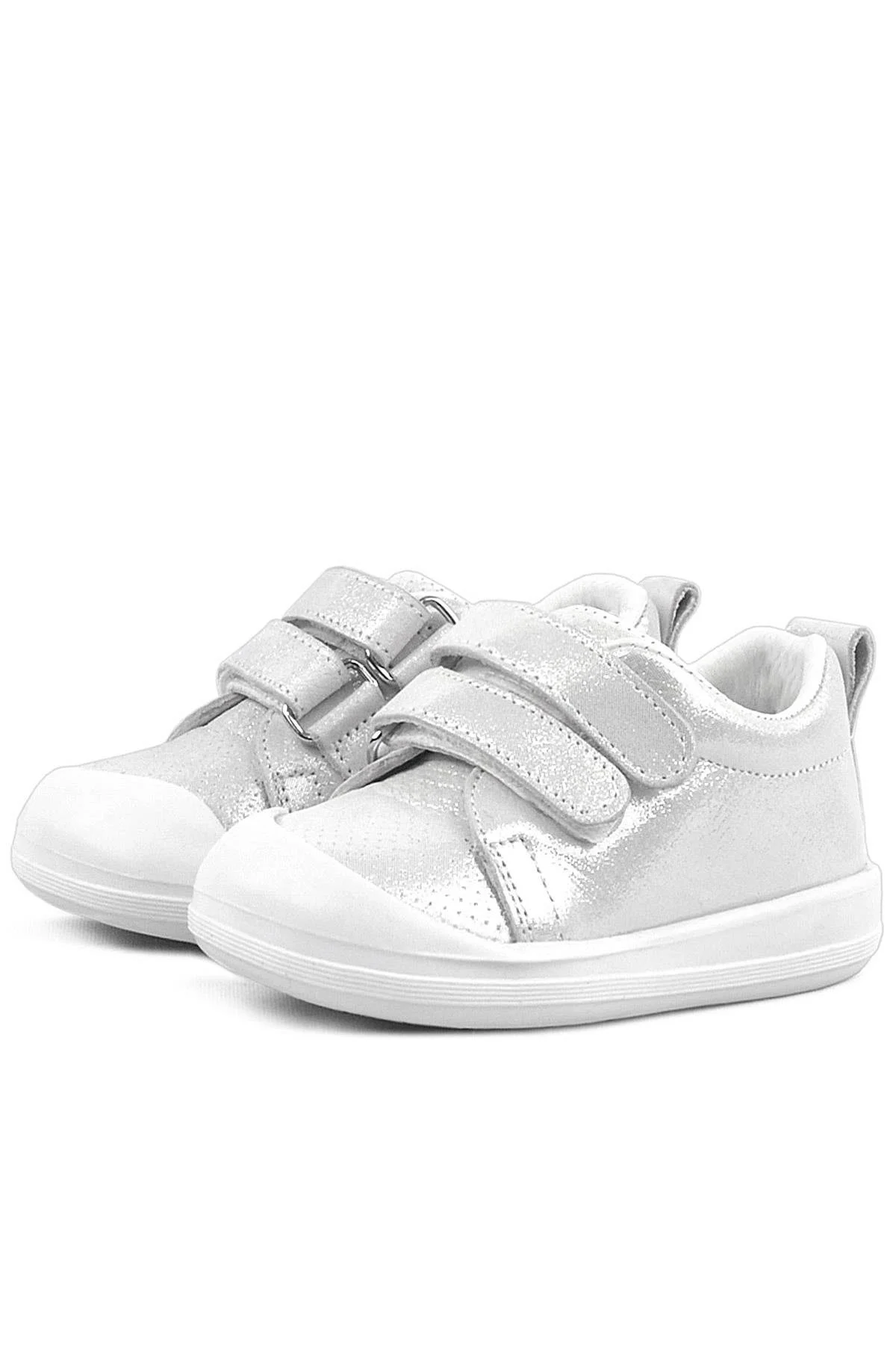 Rakerplus Sonic Hakiki Deri Beyaz Işıltılı Anatomik Bebek Spor Ayakkabı