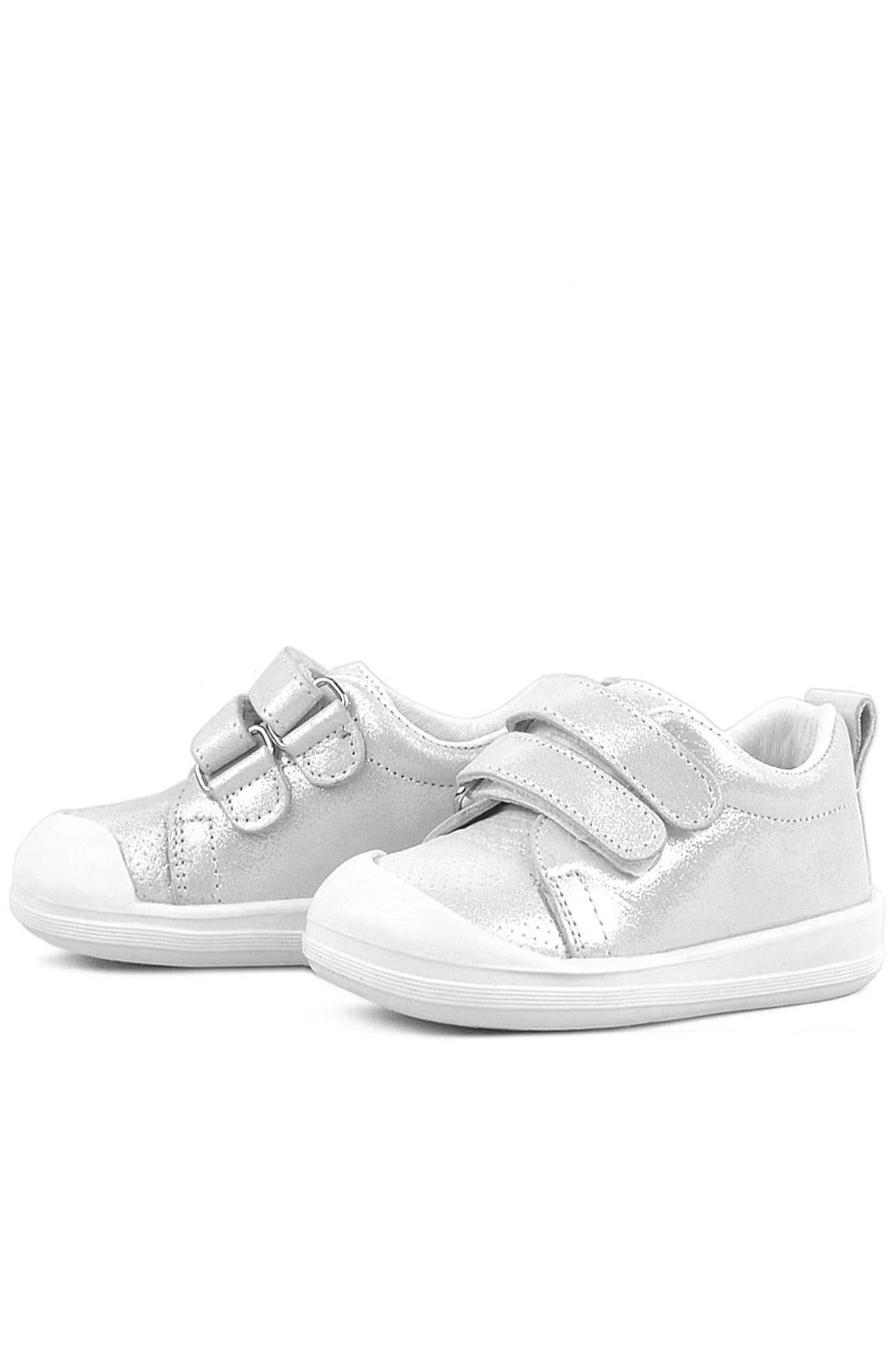 Rakerplus Sonic Hakiki Deri Beyaz Işıltılı Anatomik Bebek Spor Ayakkabı