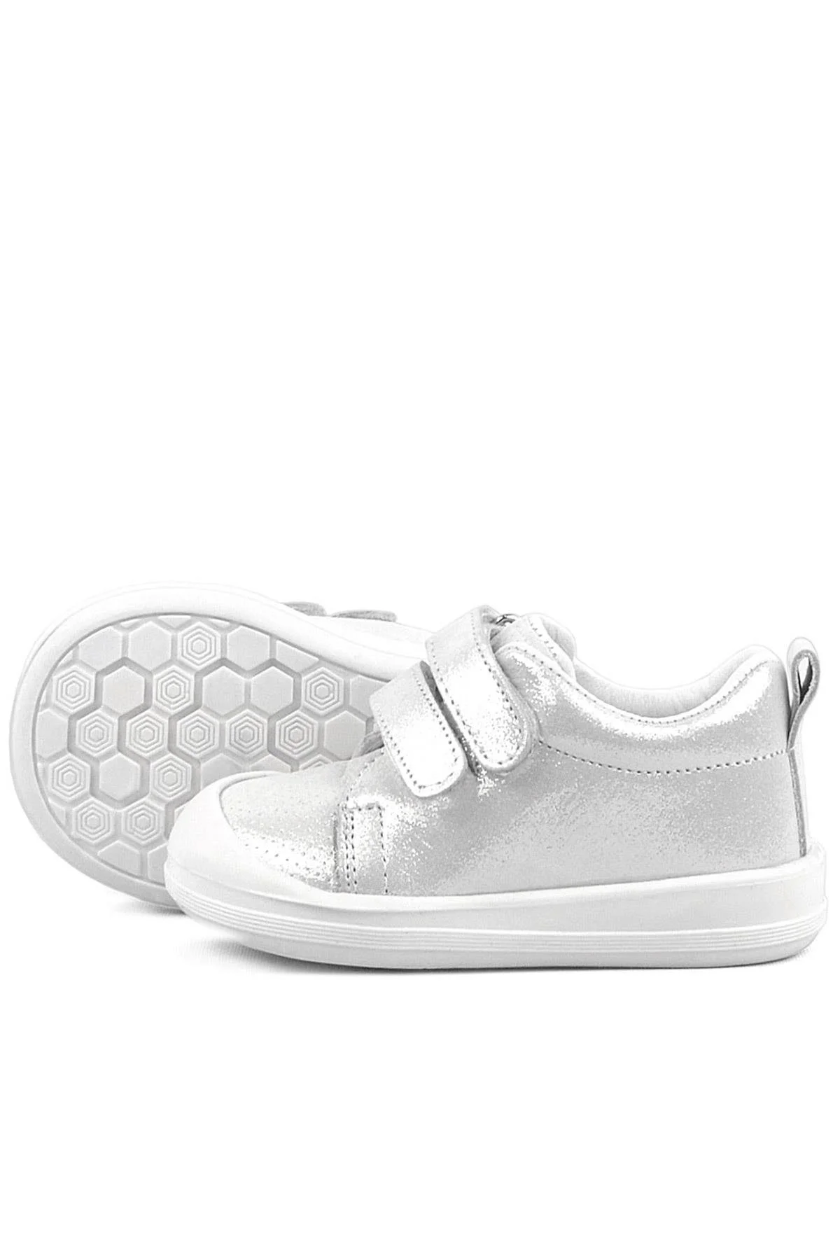 Rakerplus Sonic Hakiki Deri Beyaz Işıltılı Anatomik Bebek Spor Ayakkabı