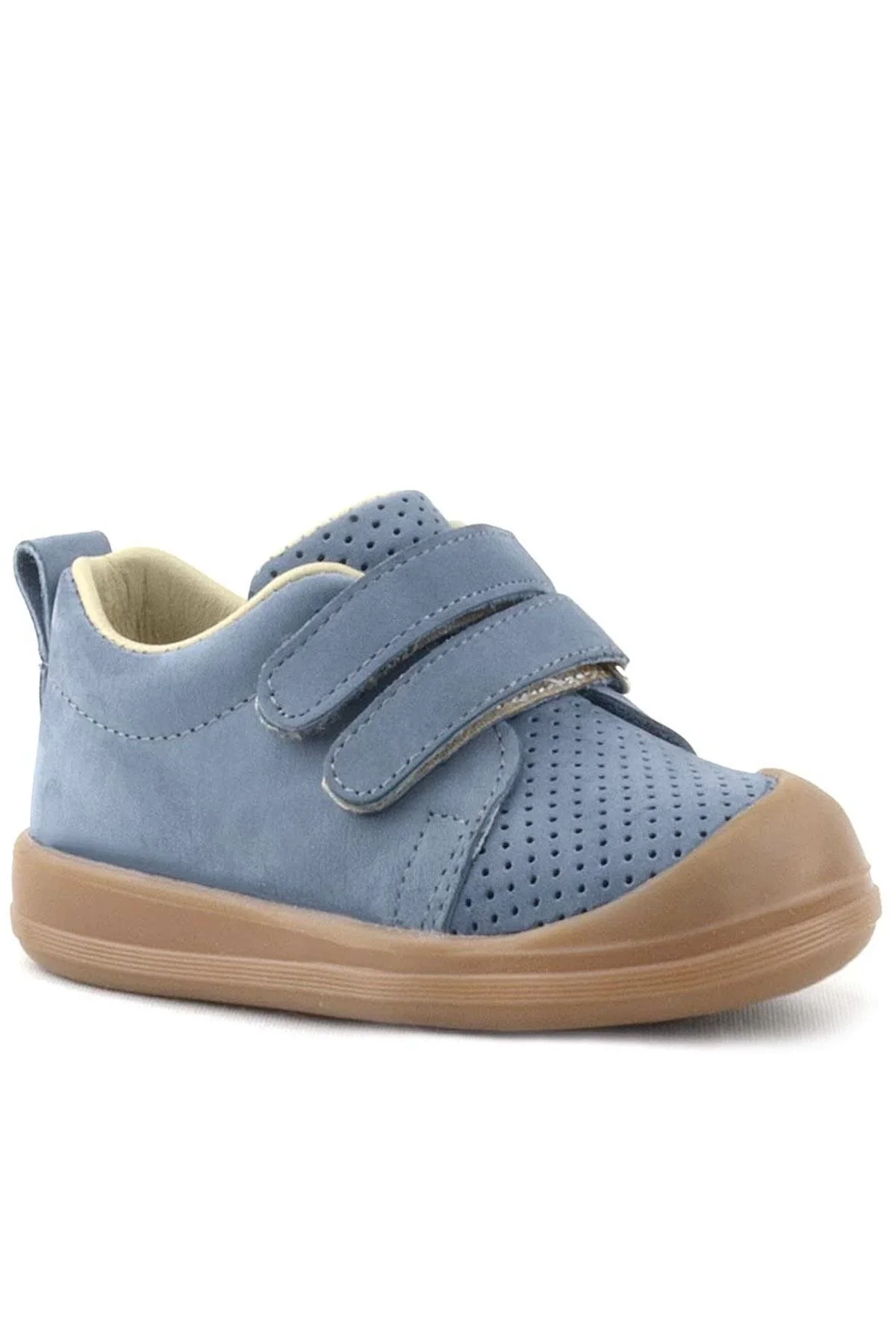 Rakerplus Sonic Hakiki Deri Gri Cırtlı Anatomik Bebek Spor Ayakkabı Sneaker