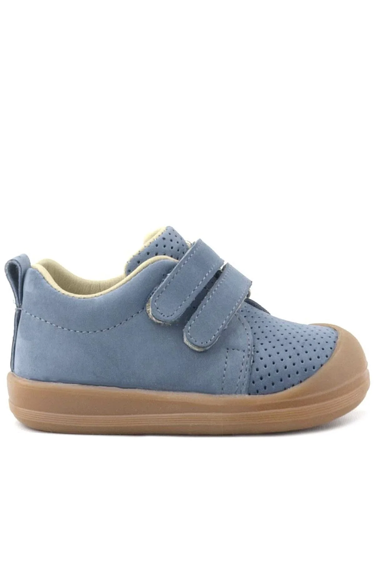 Rakerplus Sonic Hakiki Deri Gri Cırtlı Anatomik Bebek Spor Ayakkabı Sneaker