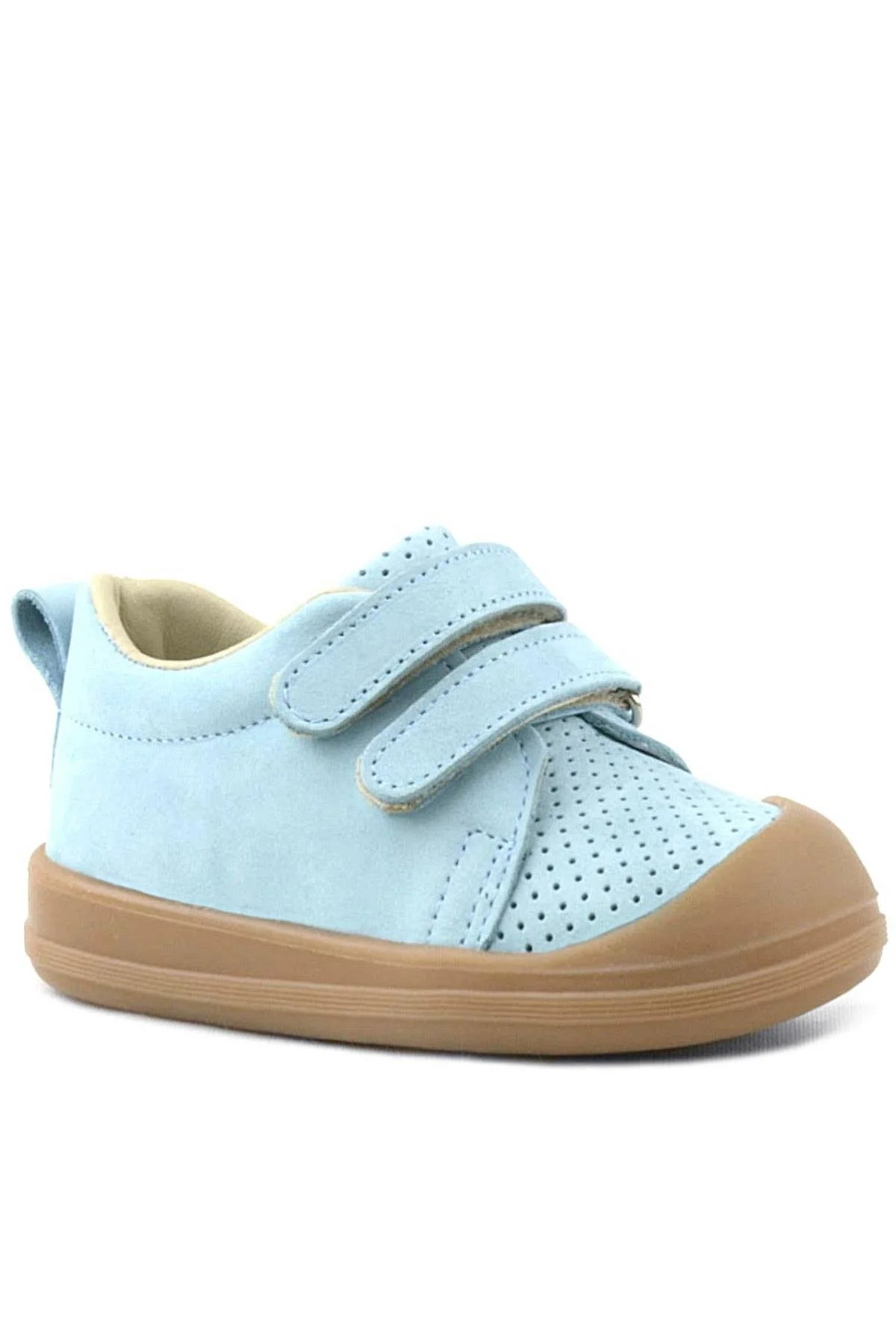 Rakerplus Sonic Hakiki Deri Mavi Cırtlı Anatomik Bebek Spor Ayakkabı Sneaker