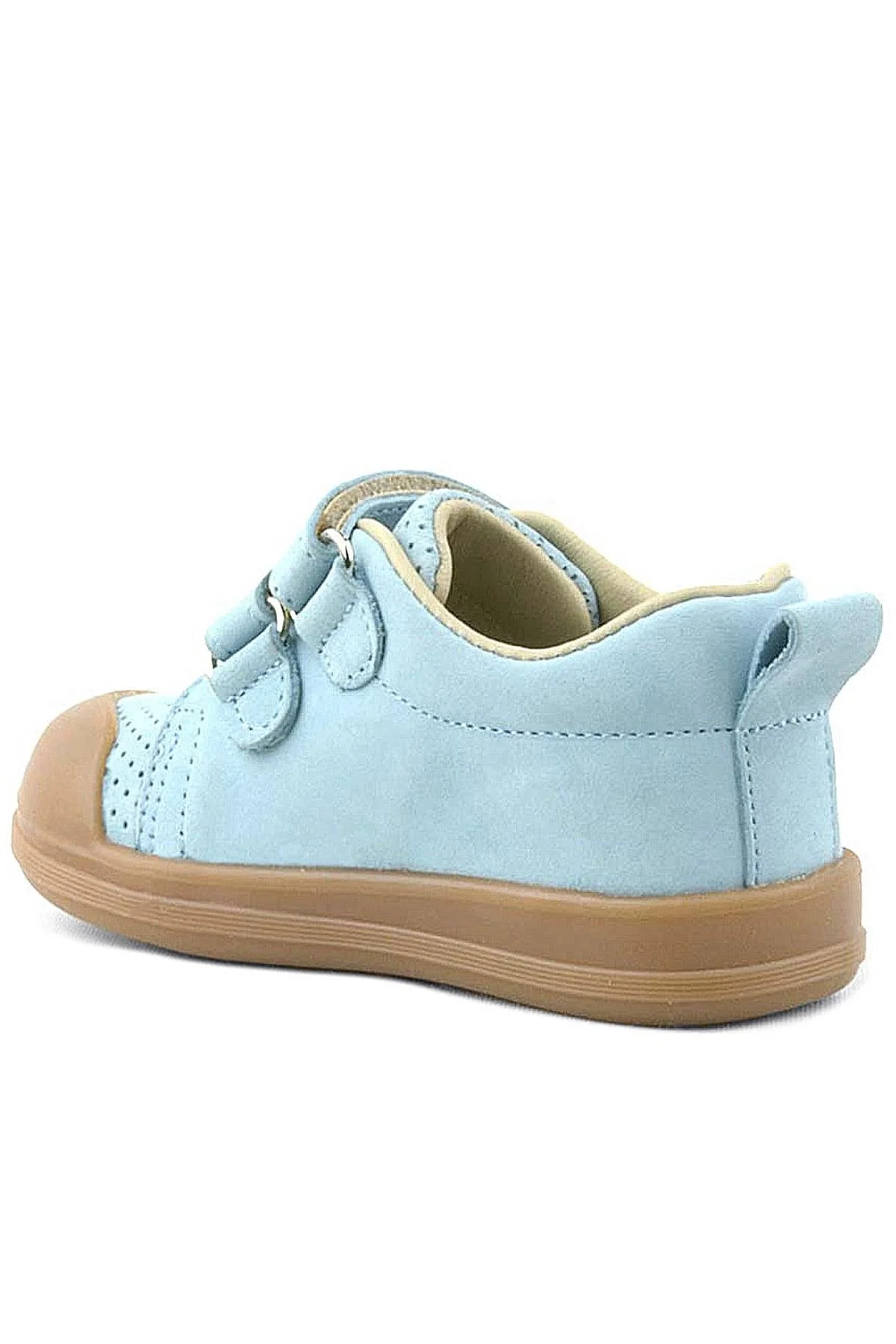 Rakerplus Sonic Hakiki Deri Mavi Cırtlı Anatomik Bebek Spor Ayakkabı Sneaker