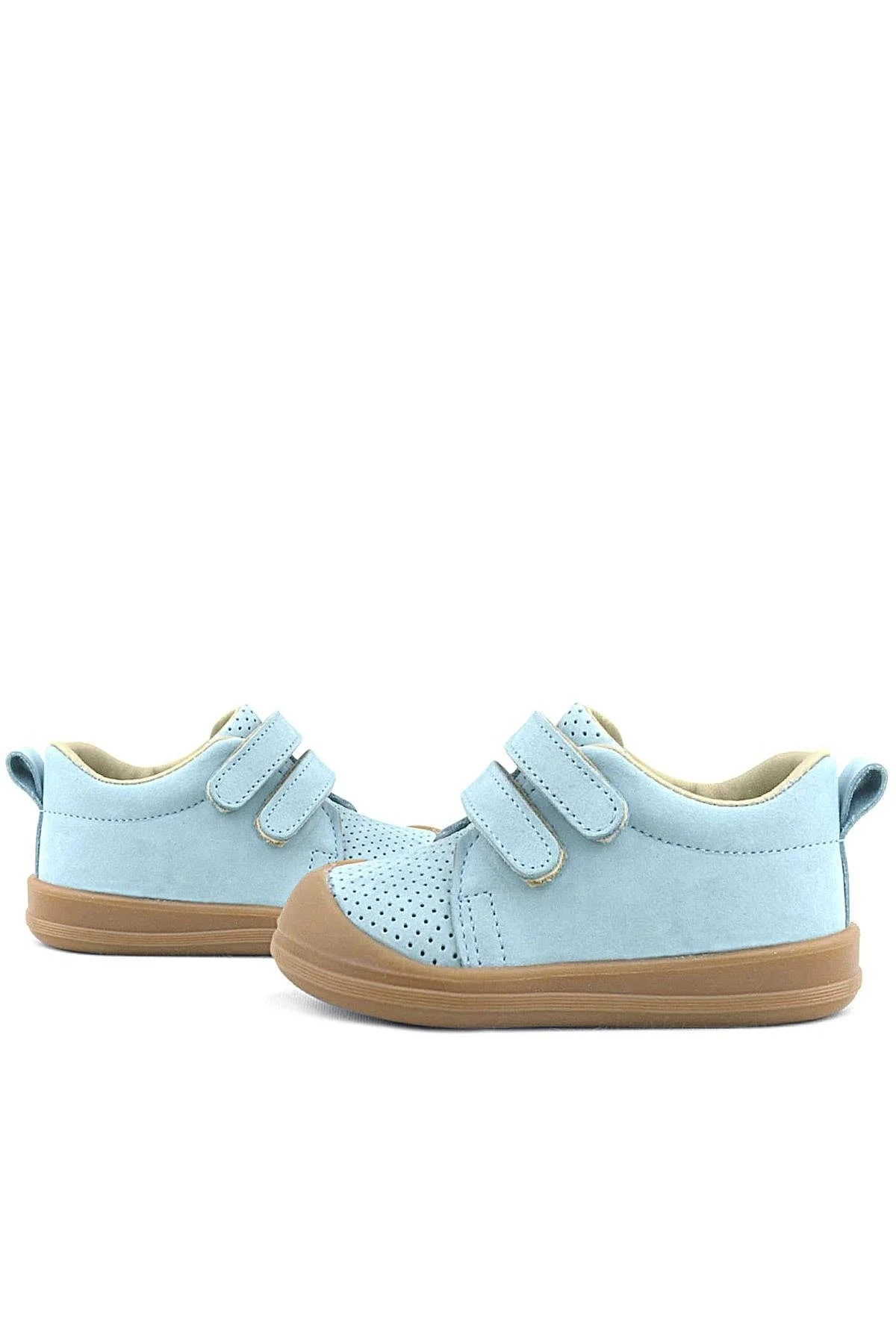 Rakerplus Sonic Hakiki Deri Mavi Cırtlı Anatomik Bebek Spor Ayakkabı Sneaker