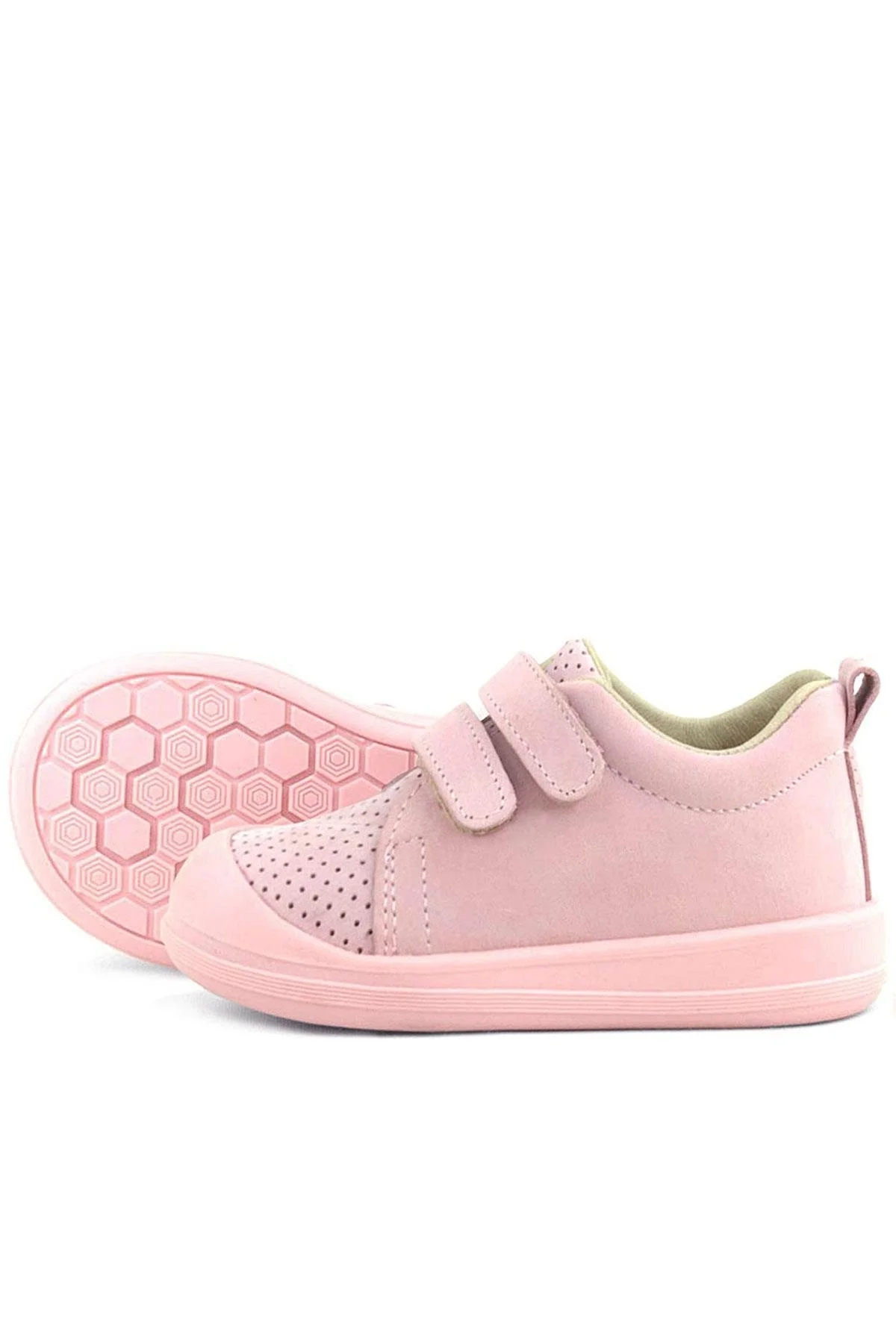 Rakerplus Sonic Hakiki Deri Pembe Cırtlı Anatomik Bebek Spor Ayakkabı Sneaker