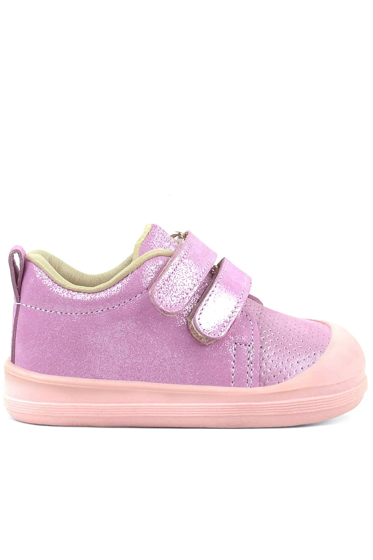 Rakerplus Sonic Hakiki Deri Pembe Işıltılı Anatomik Bebek Spor Ayakkabı