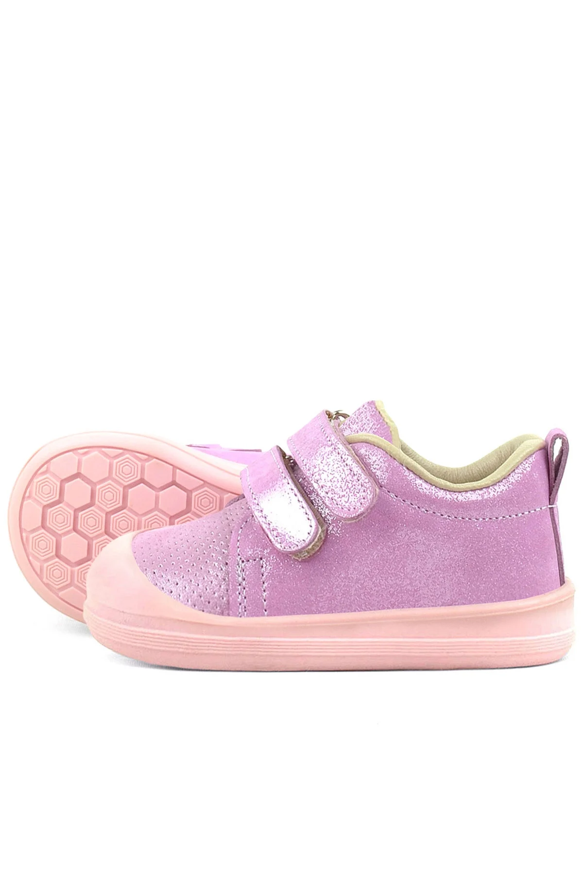 Rakerplus Sonic Hakiki Deri Pembe Işıltılı Anatomik Bebek Spor Ayakkabı