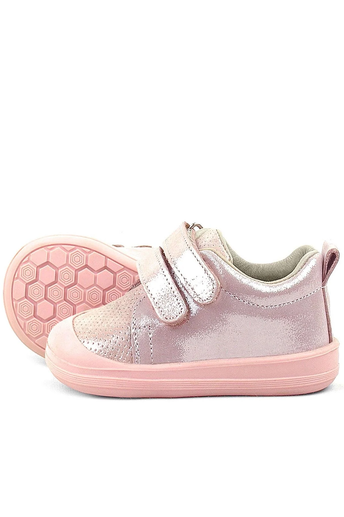 Rakerplus Sonic Hakiki Deri Pudra Işıltılı Anatomik Bebek Spor Ayakkabı