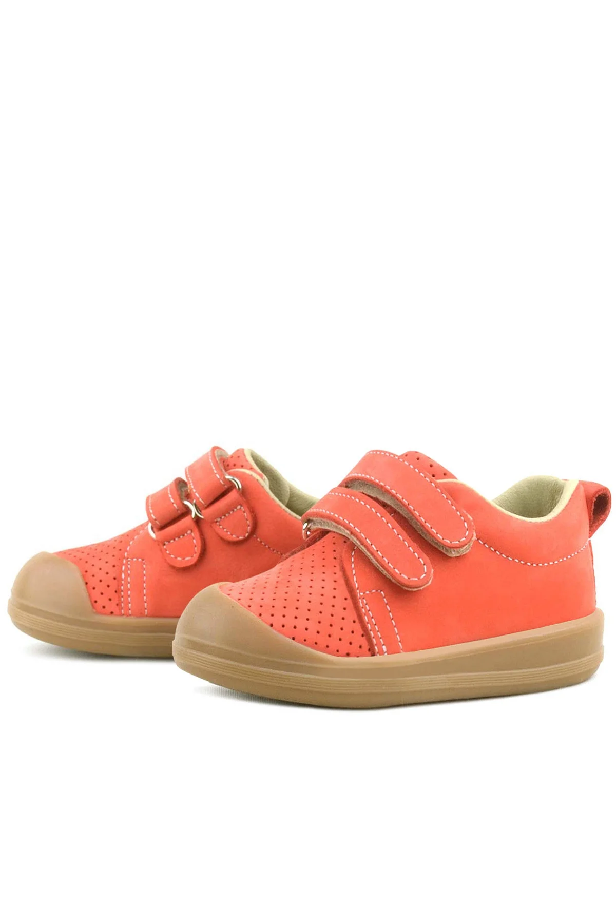 Rakerplus Sonic Hakiki Deri Turuncu Cırtlı Anatomik Bebek Spor Ayakkabı Sneaker