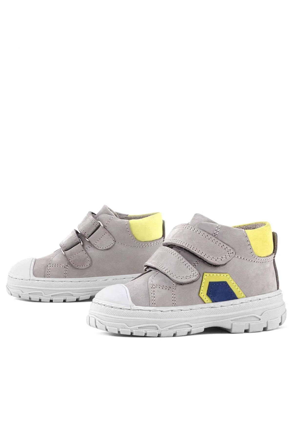 Rakerplus Tails Hakiki Deri Gri Sarı Cırtlı Çocuk Spor Bot