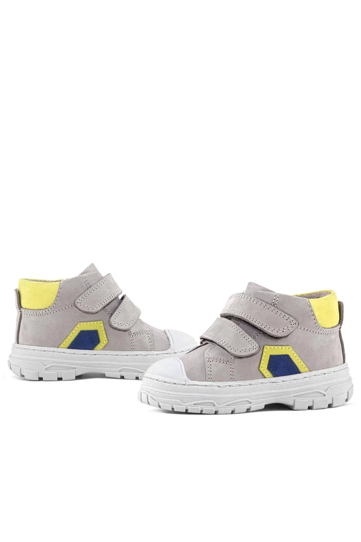 Rakerplus Tails Hakiki Deri Gri Sarı Cırtlı Çocuk Spor Bot