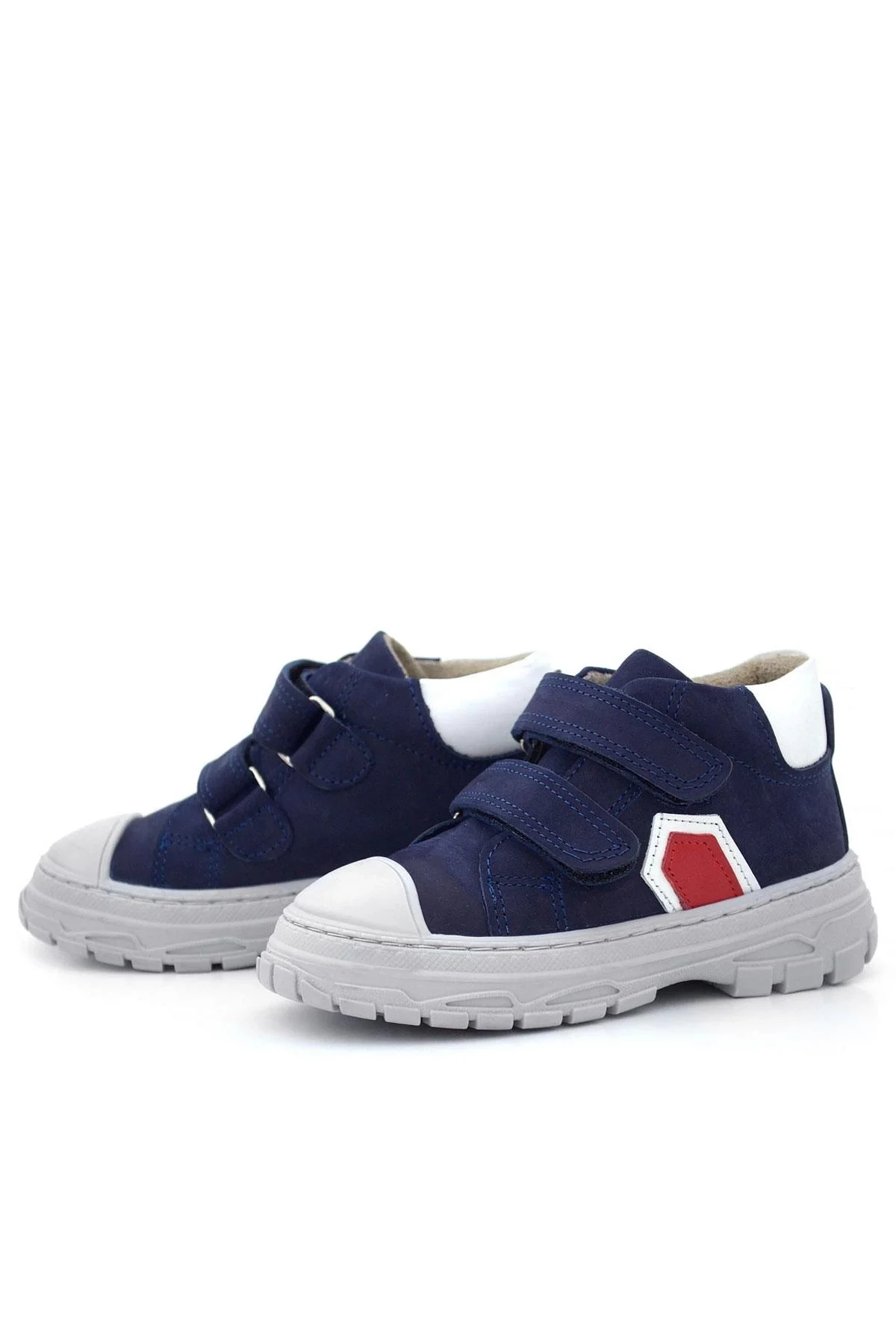 Rakerplus Tails Hakiki Deri Lacivert Kırmızı Cırtlı Çocuk Spor Bot