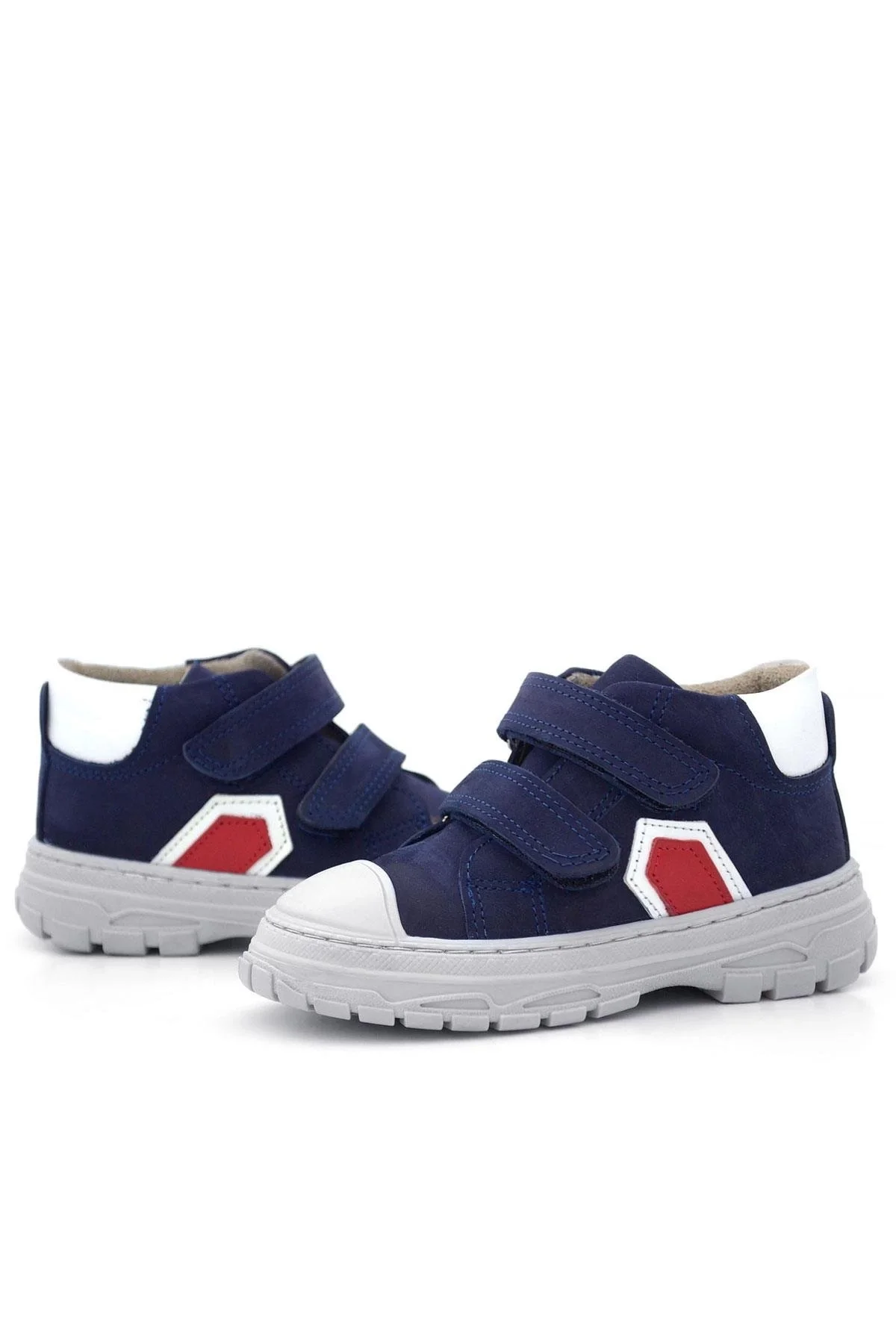 Rakerplus Tails Hakiki Deri Lacivert Kırmızı Cırtlı Çocuk Spor Bot