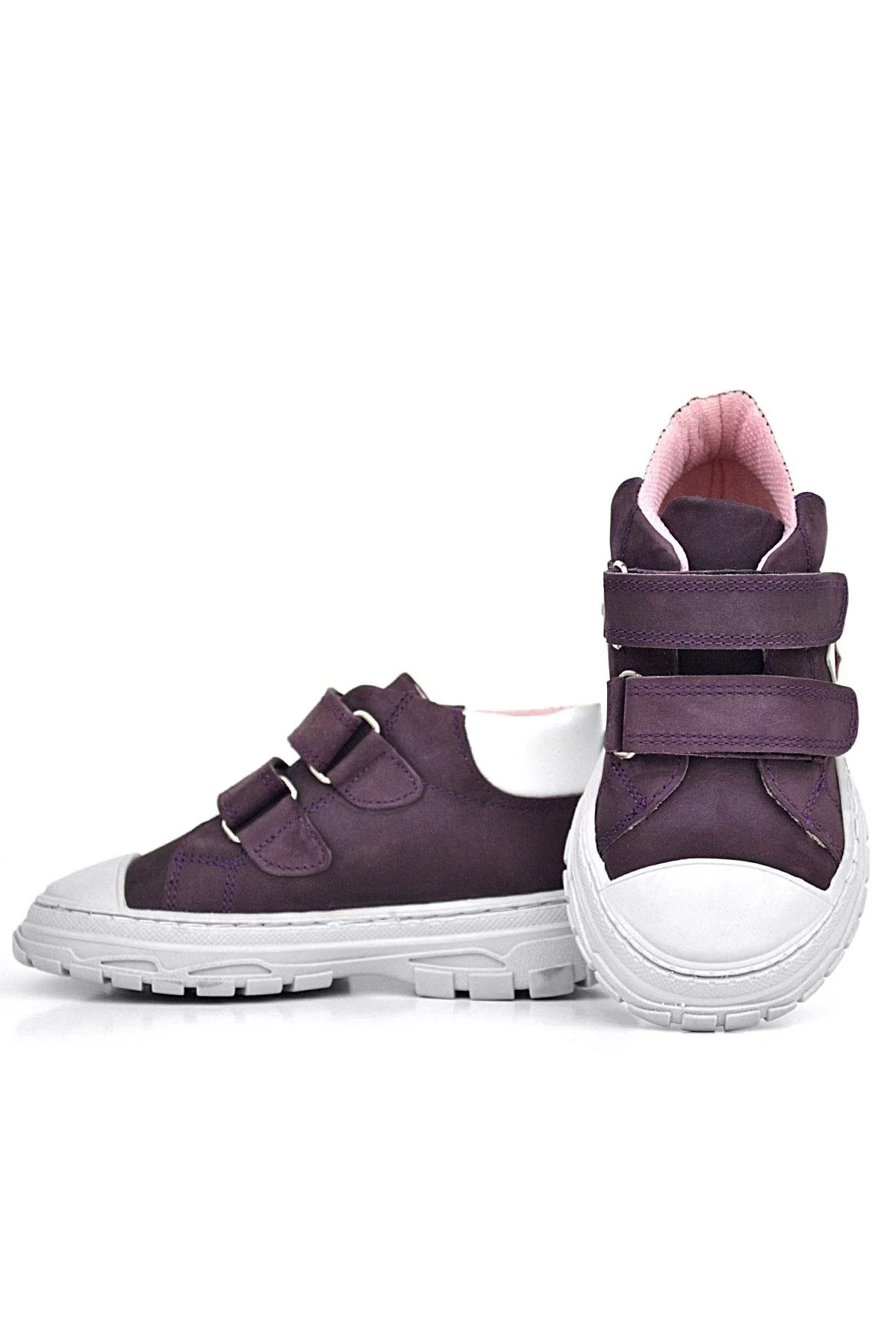 Rakerplus Tails Hakiki Deri Mor Cırtlı Çocuk Spor Bot