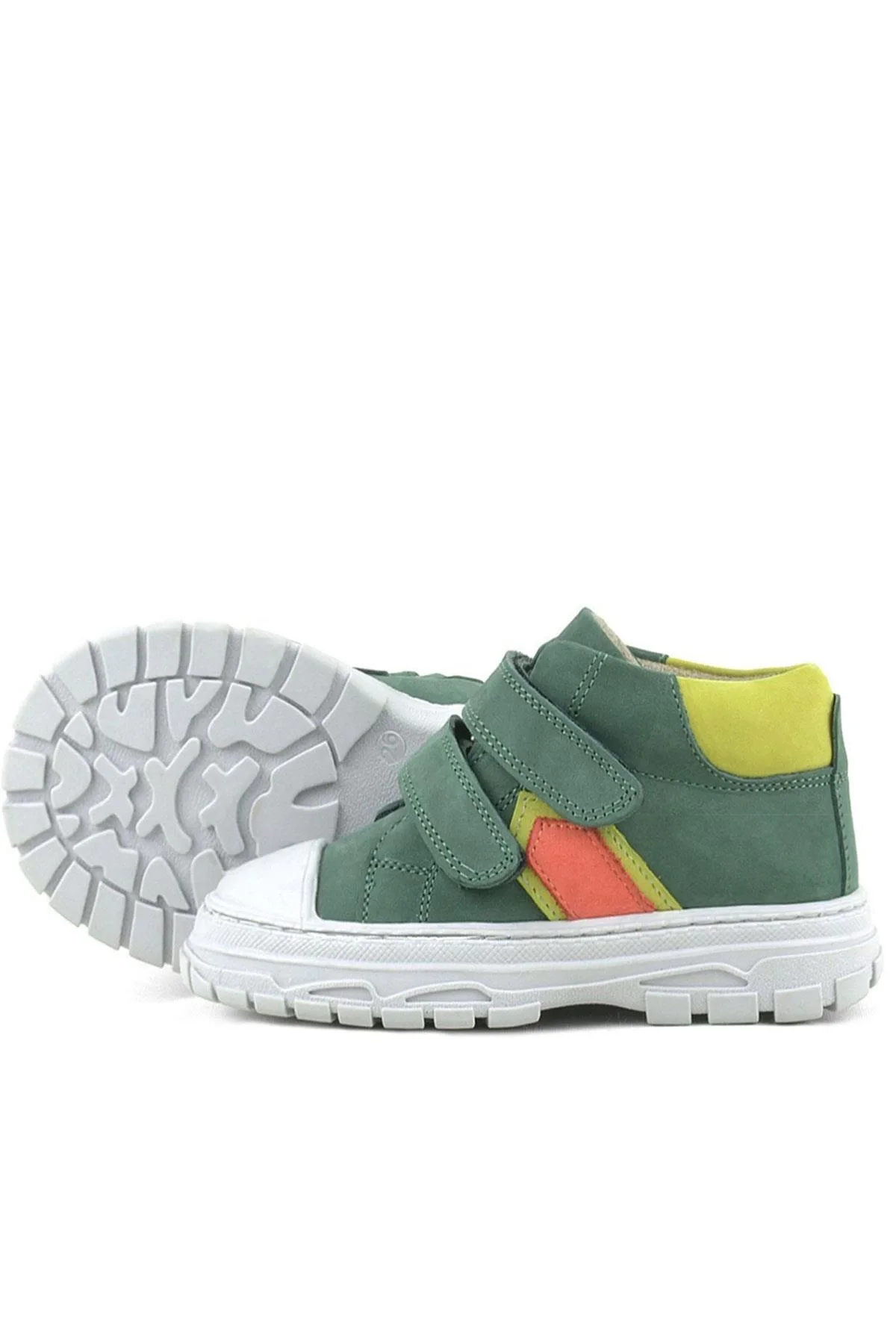 Rakerplus Tails Hakiki Deri Yeşil Cırtlı Çocuk Spor Bot