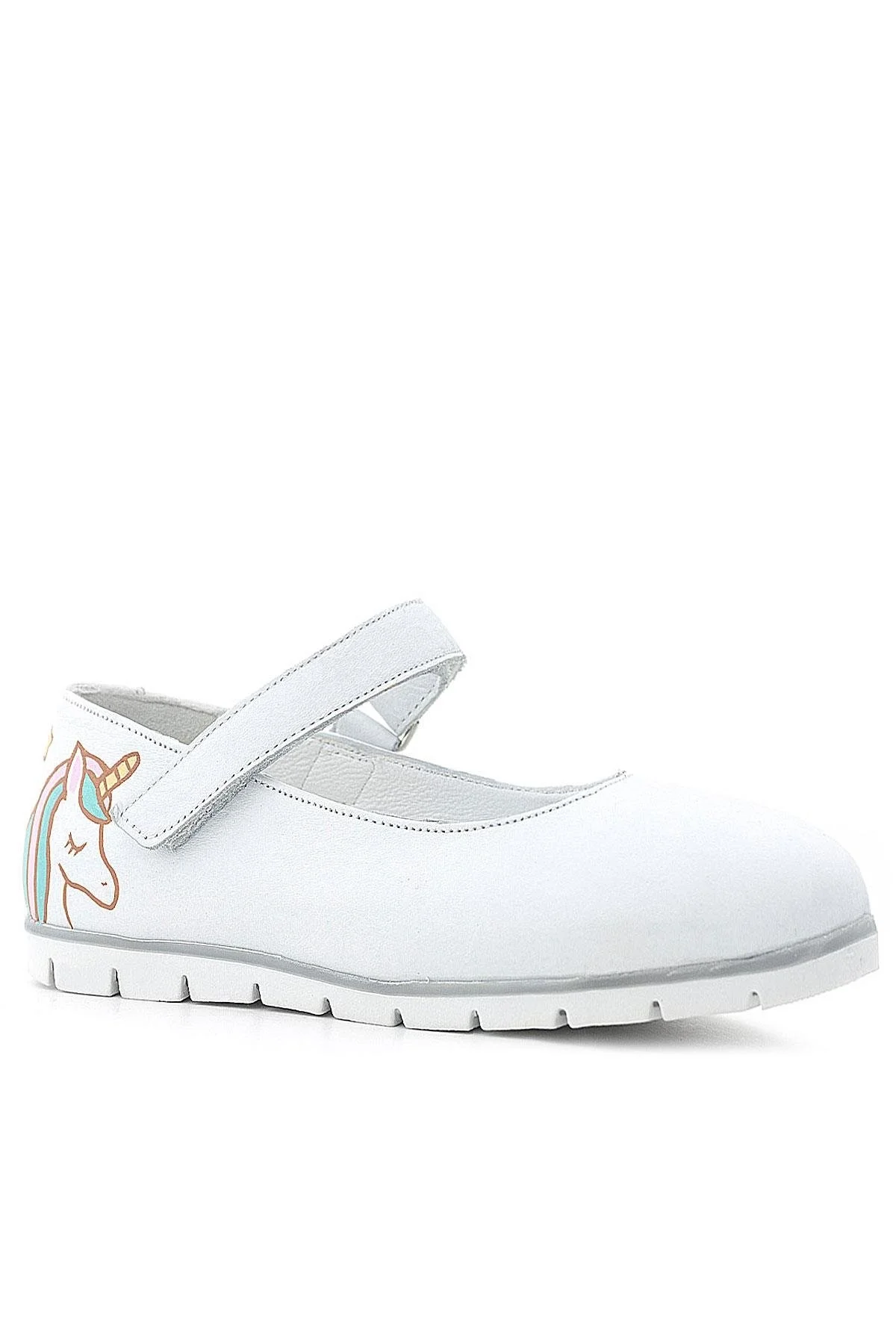 Rakerplus Tbons Özel Tasarım Hakiki Deri Beyaz Kız Çocuk Babet Ayakkabı