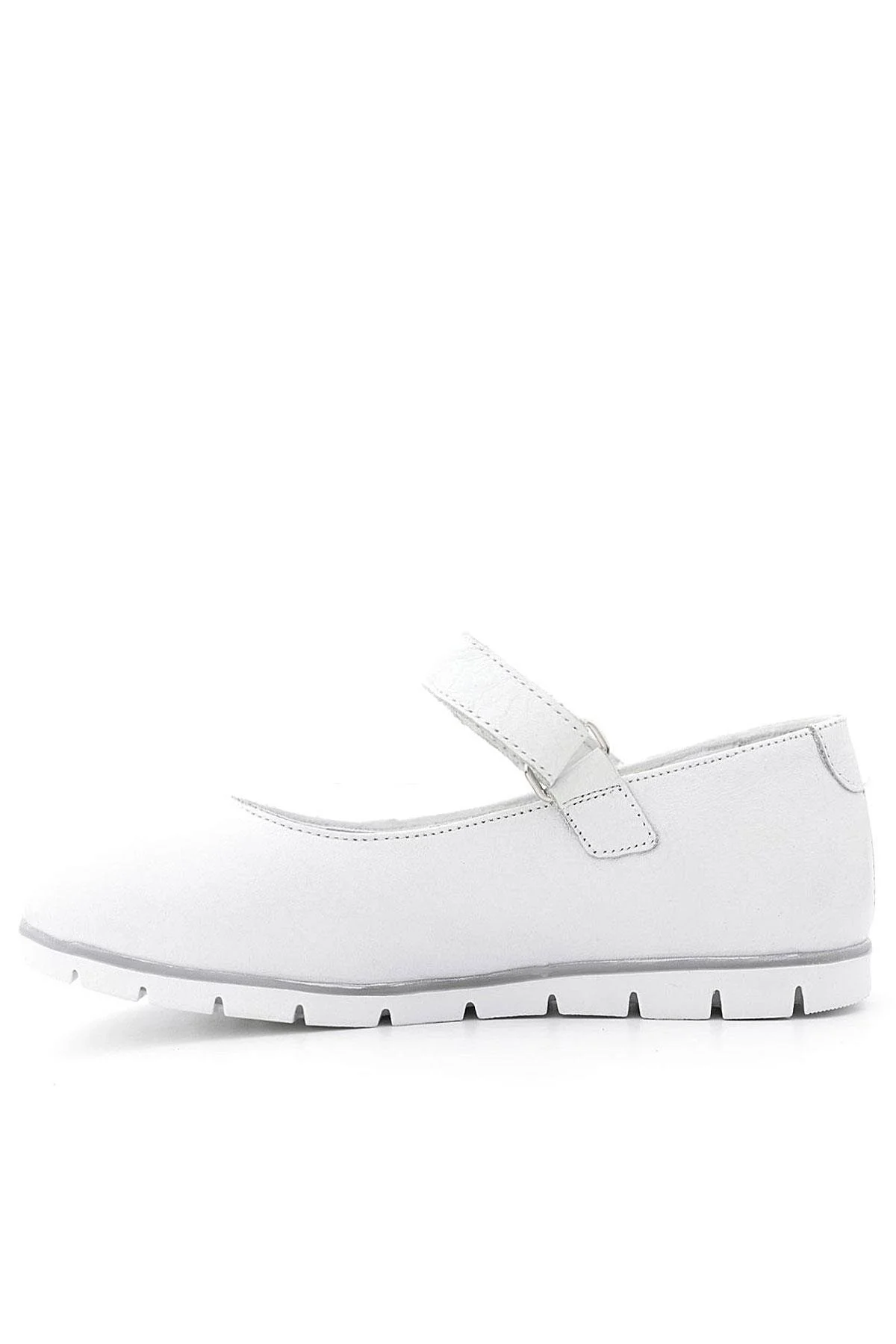 Rakerplus Tbons Özel Tasarım Hakiki Deri Beyaz Kız Çocuk Babet Ayakkabı