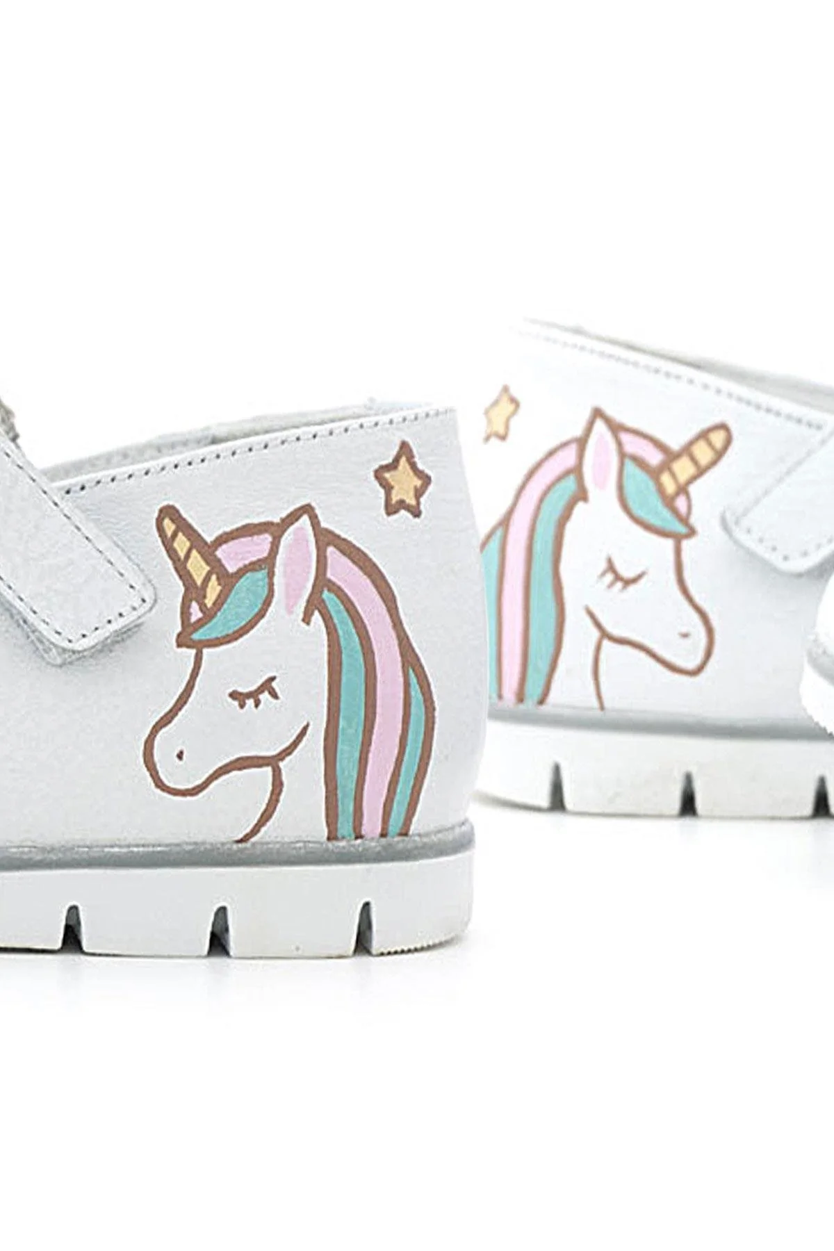 Rakerplus Tbons Özel Tasarım Hakiki Deri Beyaz Kız Çocuk Babet Ayakkabı