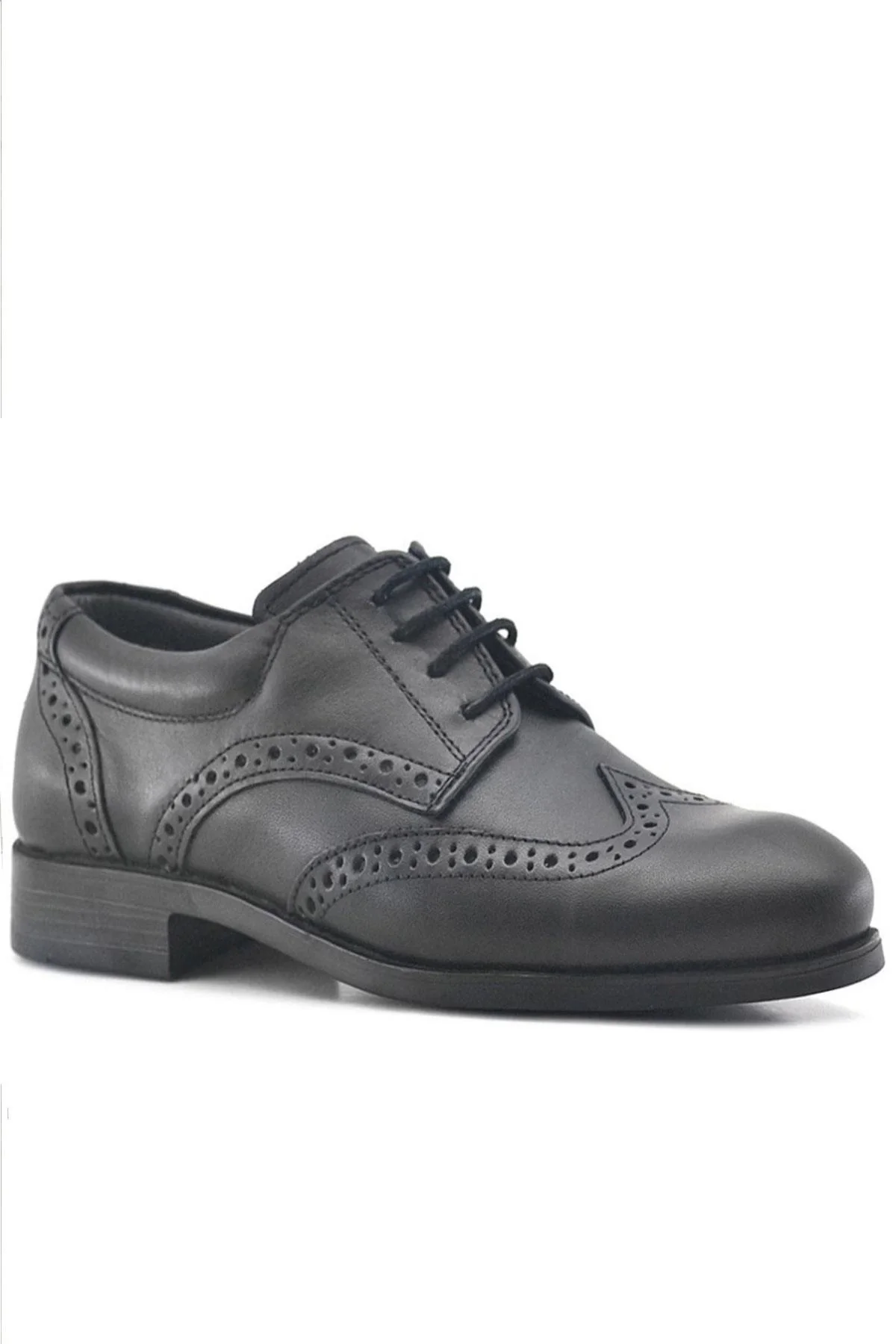 Rakerplus Titan Hakiki Deri Siyah Klasik Erkek Çocuk Ayakkabısı