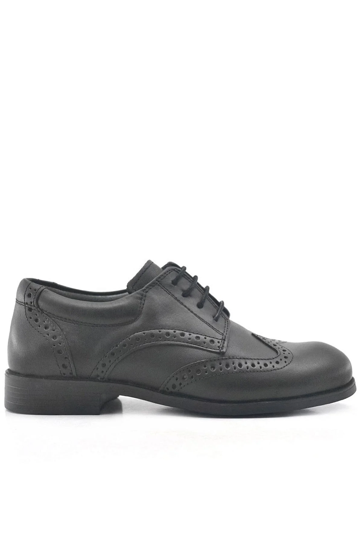 Rakerplus Titan Hakiki Deri Siyah Klasik Erkek Çocuk Ayakkabısı