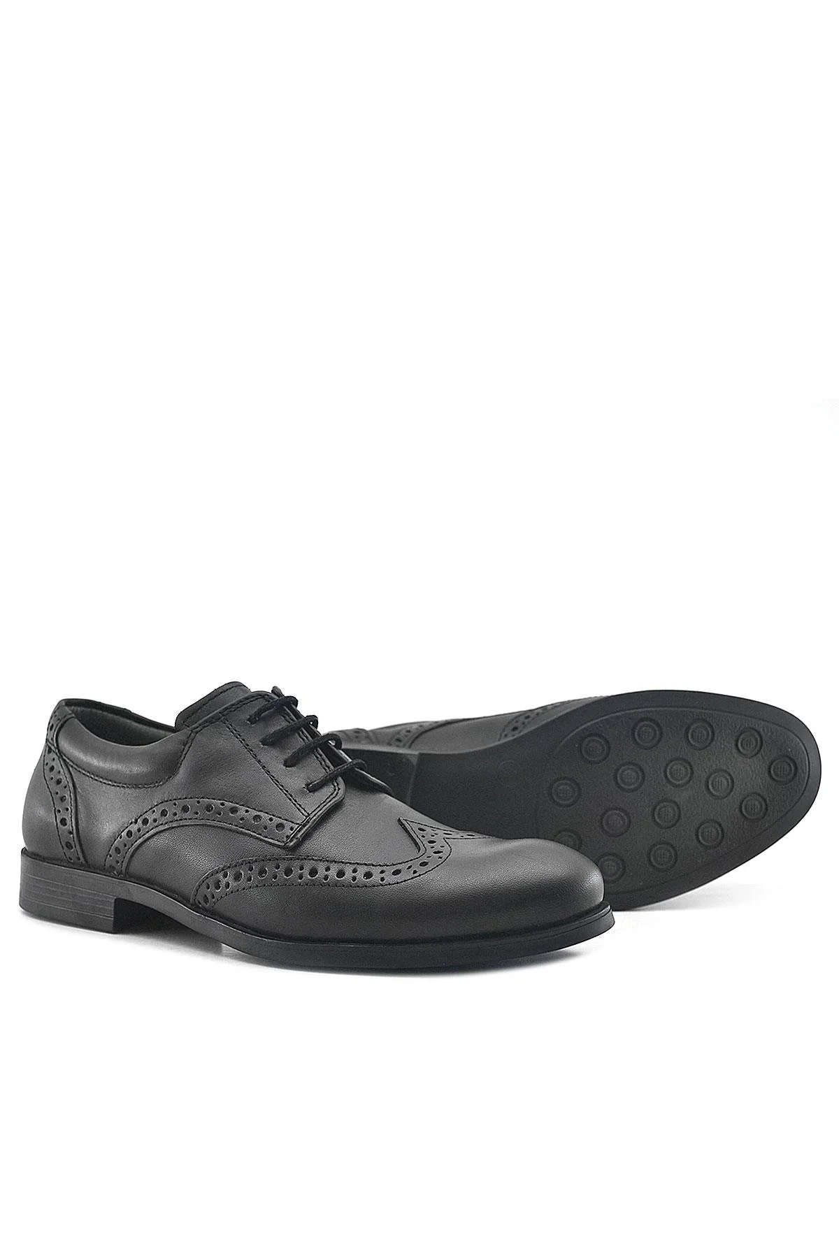 Rakerplus Titan Hakiki Deri Siyah Klasik Erkek Çocuk Ayakkabısı