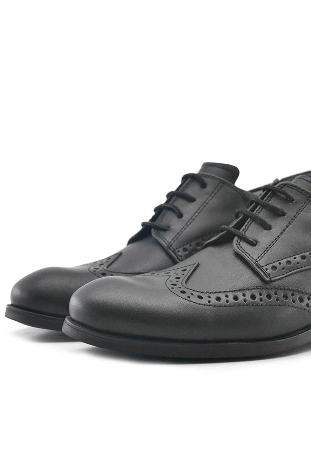 Rakerplus Titan Hakiki Deri Siyah Klasik Erkek Çocuk Ayakkabısı