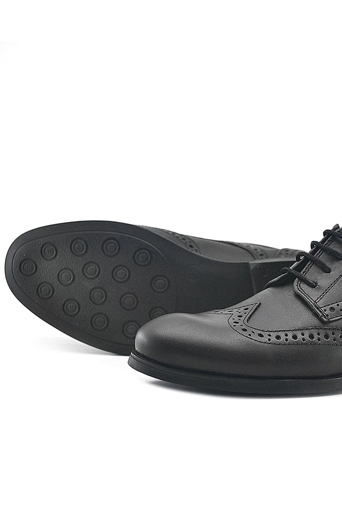 Rakerplus Titan Hakiki Deri Siyah Klasik Erkek Çocuk Ayakkabısı