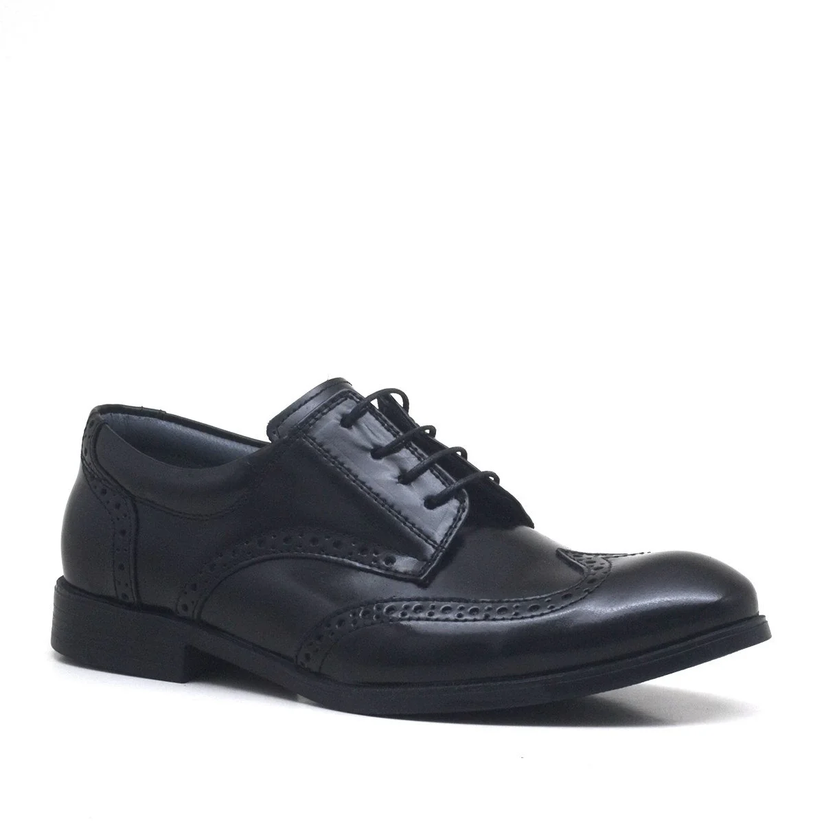 Rakerplus Titan Hakiki Deri Siyah Rugan Klasik Erkek Çocuk Ayakkabı