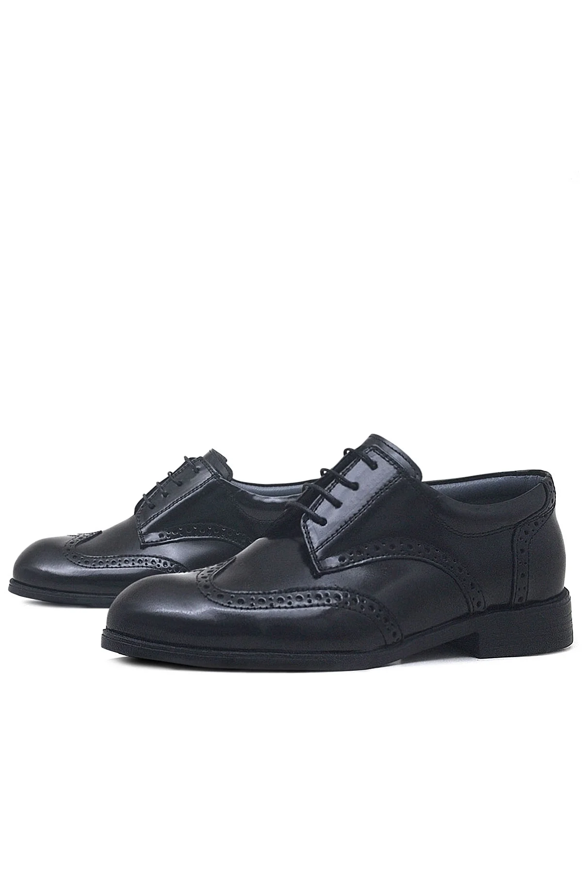 Rakerplus Titan Hakiki Deri Siyah Rugan Klasik Erkek Çocuk Ayakkabı