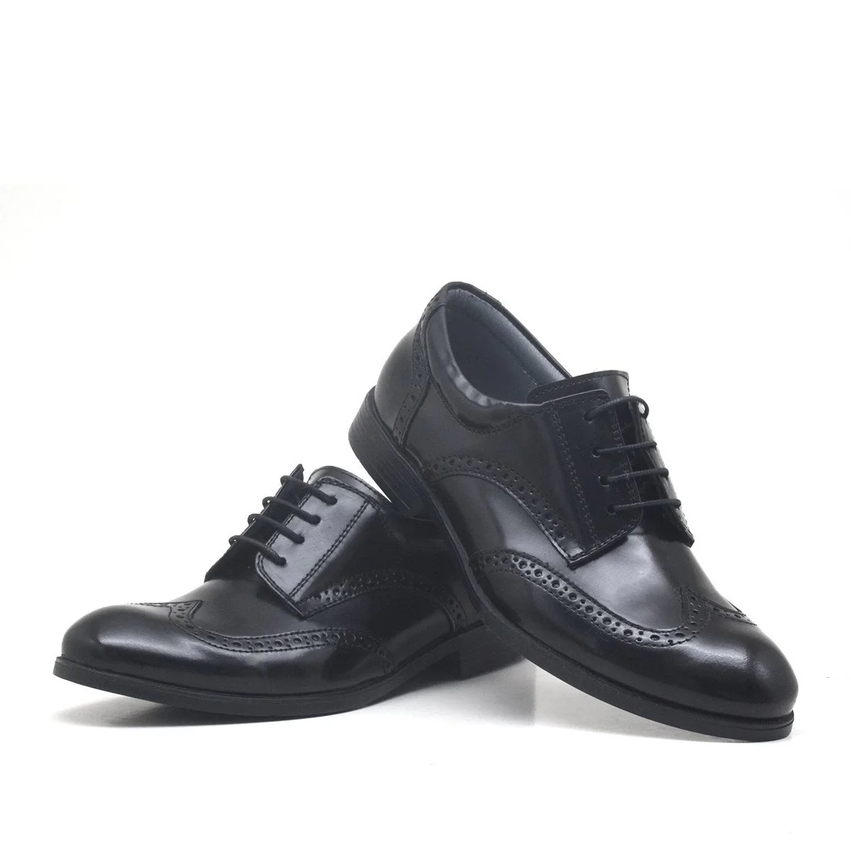 Rakerplus Titan Hakiki Deri Siyah Rugan Klasik Erkek Çocuk Ayakkabı