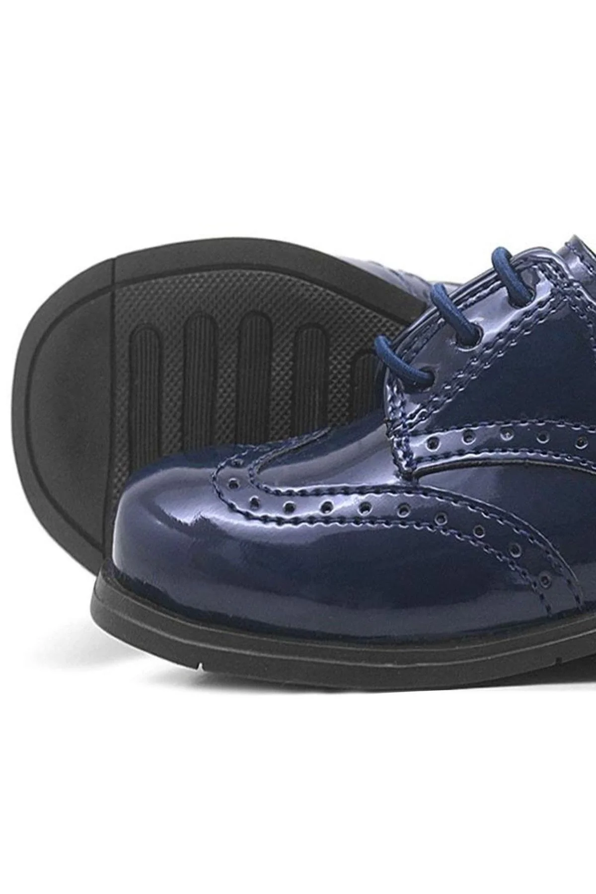 Rakerplus Titan Lacivert Rugan Bağcıklı Klasik Erkek Bebek Ayakkabı
