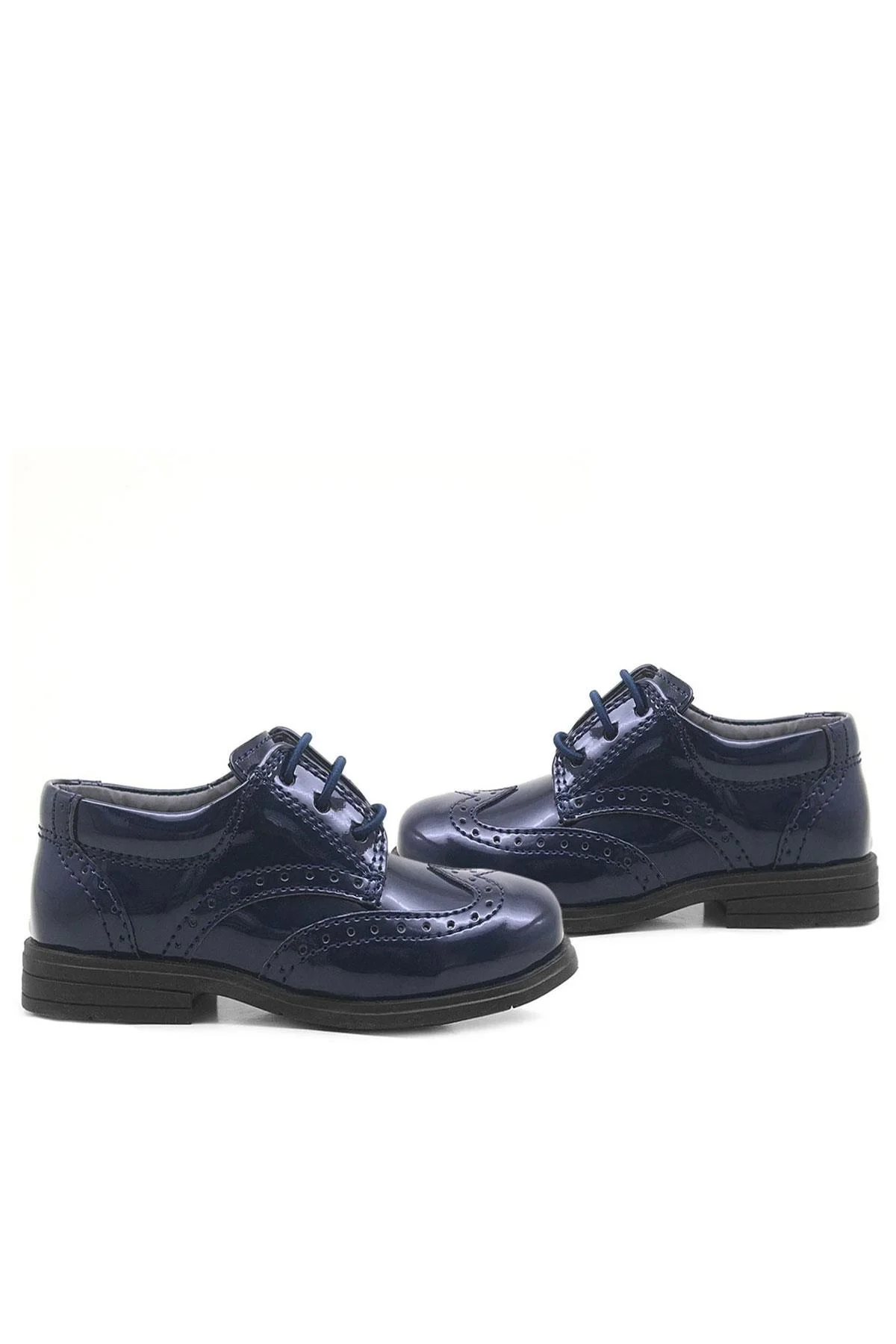 Rakerplus Titan Lacivert Rugan Bağcıklı Klasik Erkek Bebek Ayakkabı