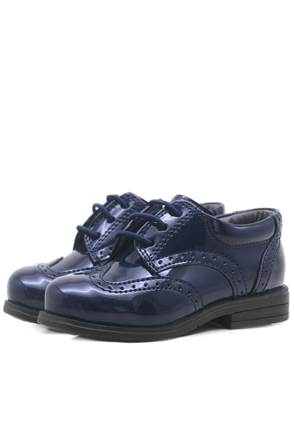 Rakerplus Titan Lacivert Rugan Bağcıklı Klasik Erkek Bebek Ayakkabı