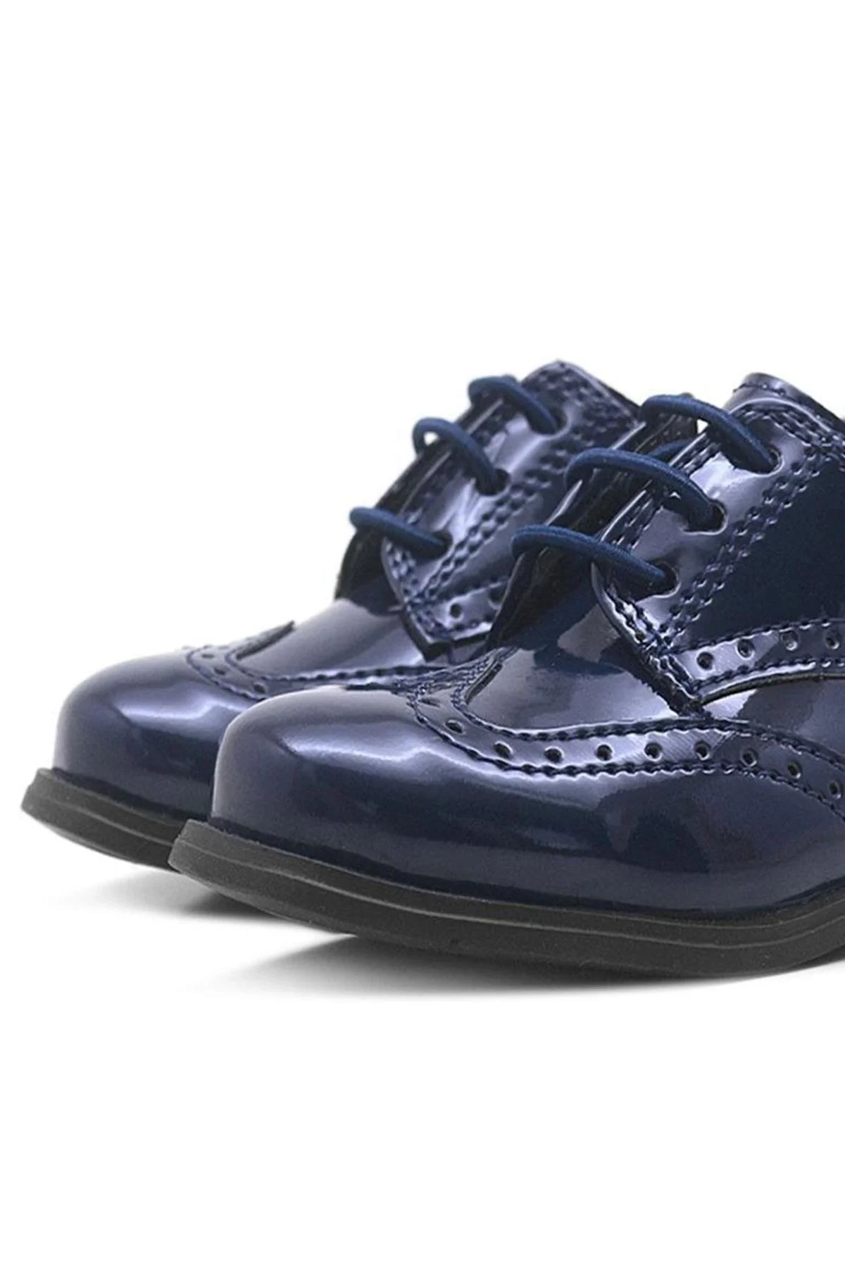 Rakerplus Titan Lacivert Rugan Bağcıklı Klasik Erkek Bebek Ayakkabı