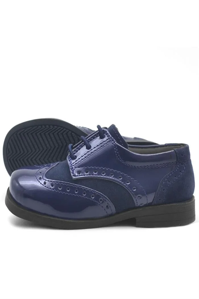 Rakerplus Titan Lacivert Rugan Klasik Erkek Bebek Ayakkabı