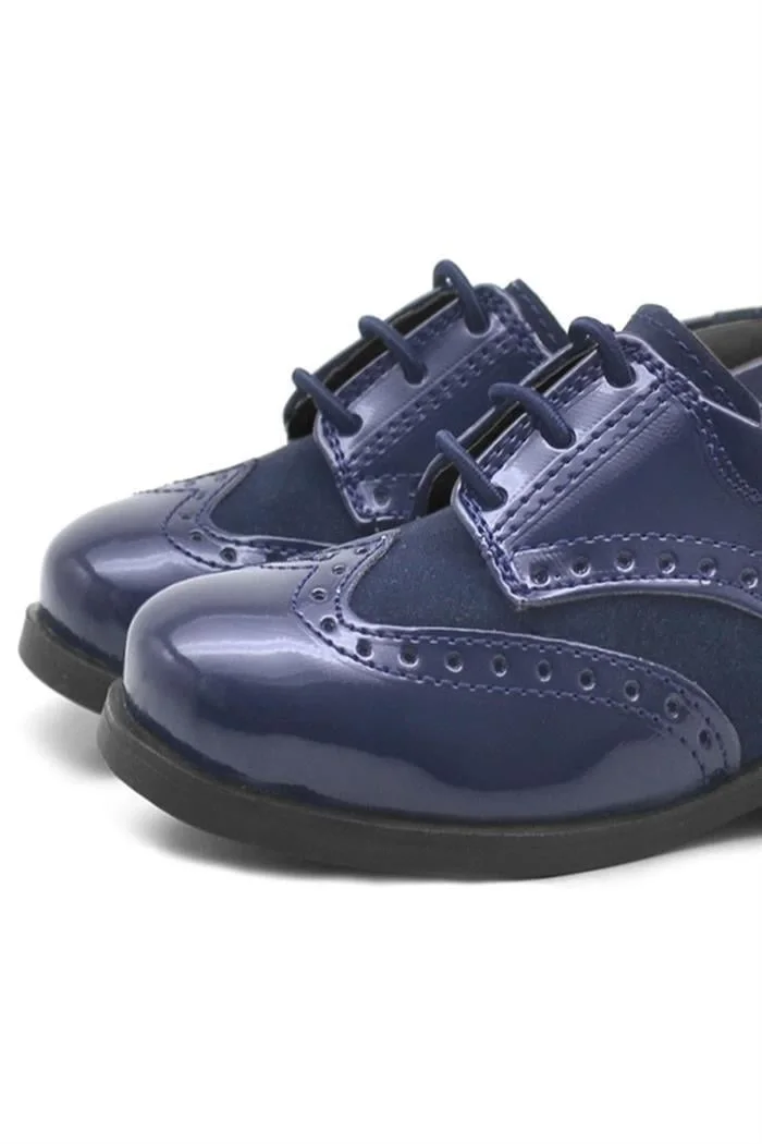 Rakerplus Titan Lacivert Rugan Klasik Erkek Bebek Ayakkabı