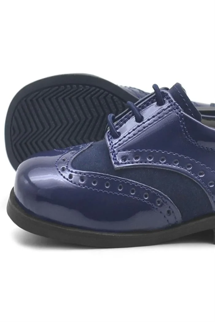 Rakerplus Titan Lacivert Rugan Klasik Erkek Bebek Ayakkabı