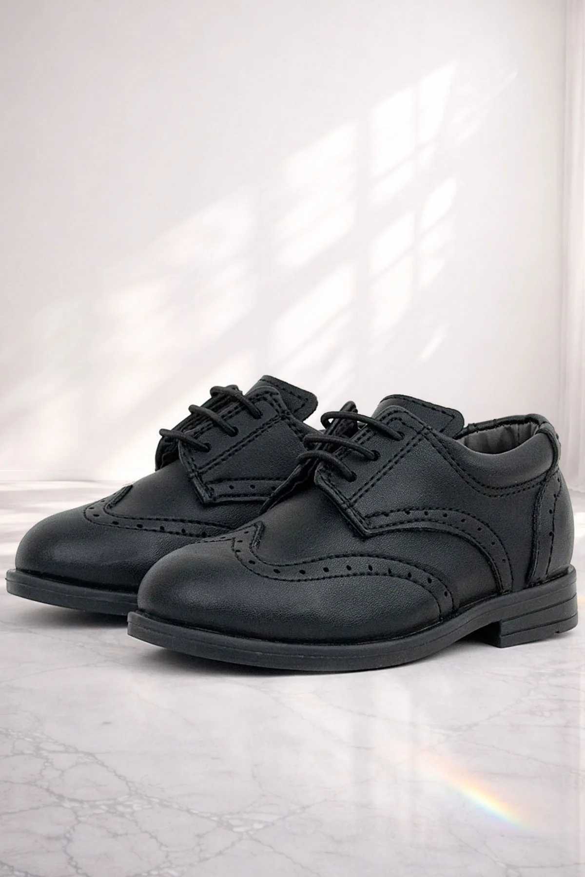 Rakerplus Titan Siyah Mat Bağcıklı Erkek Bebek Ayakkabı