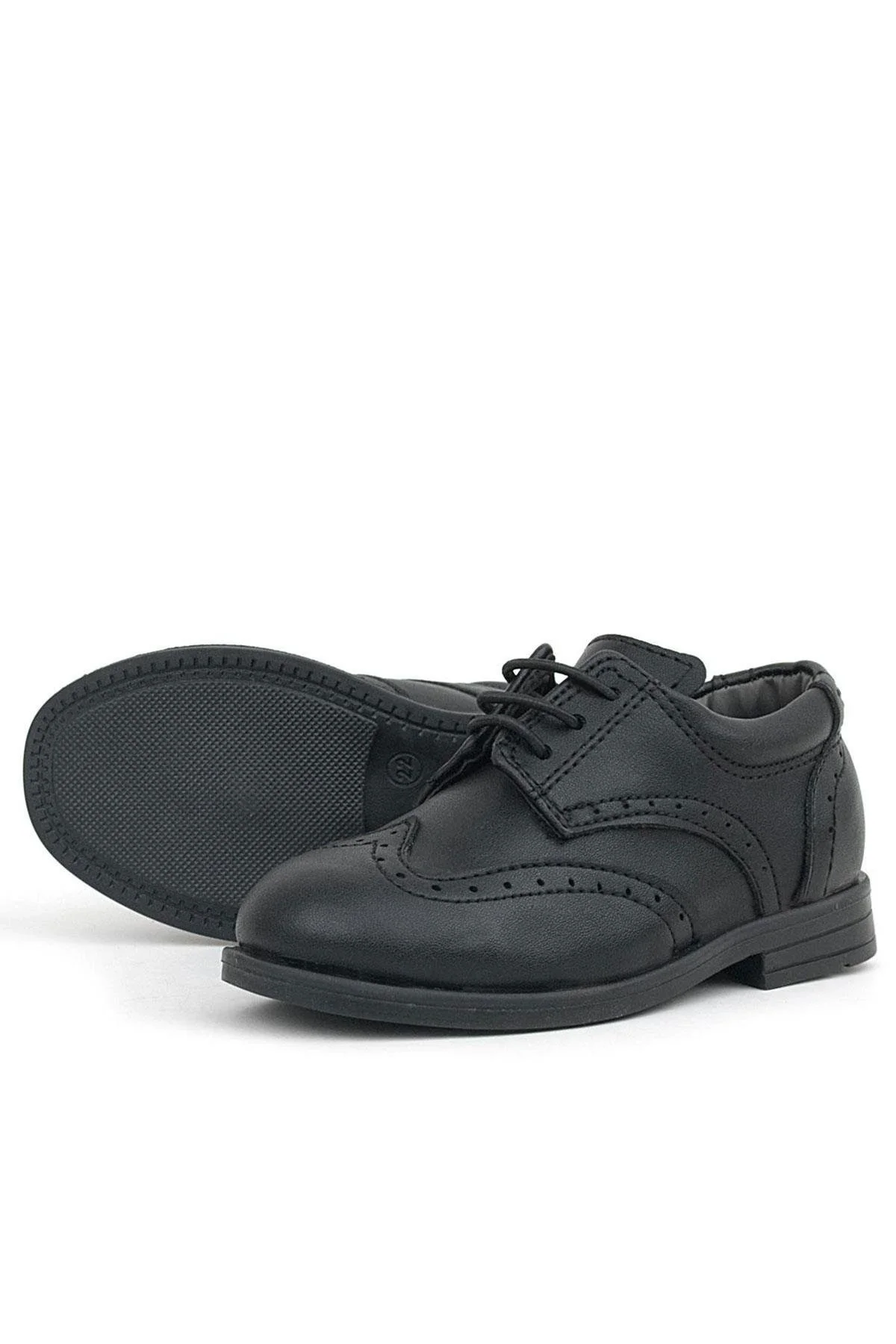 Rakerplus Titan Siyah Mat Bağcıklı Erkek Bebek Ayakkabı