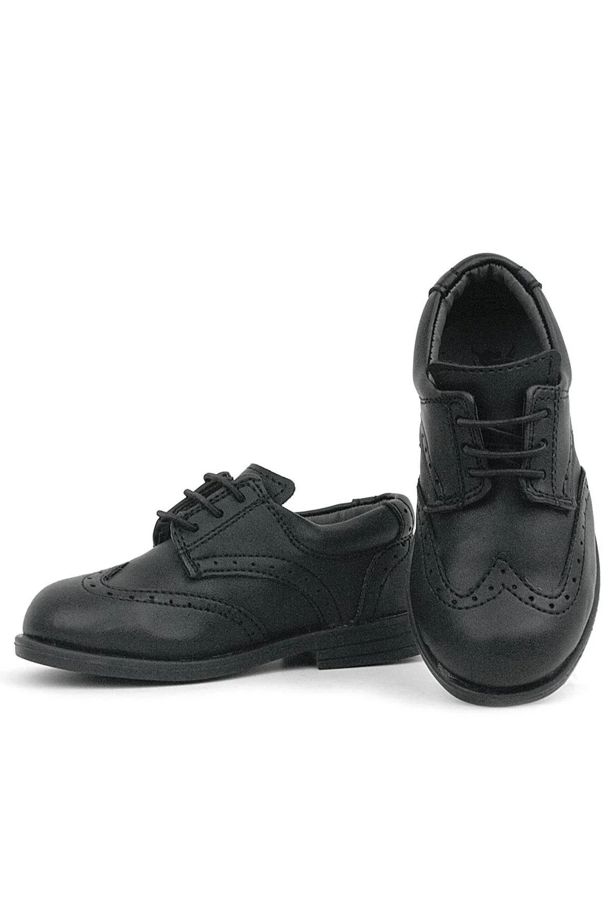 Rakerplus Titan Siyah Mat Bağcıklı Erkek Bebek Ayakkabı