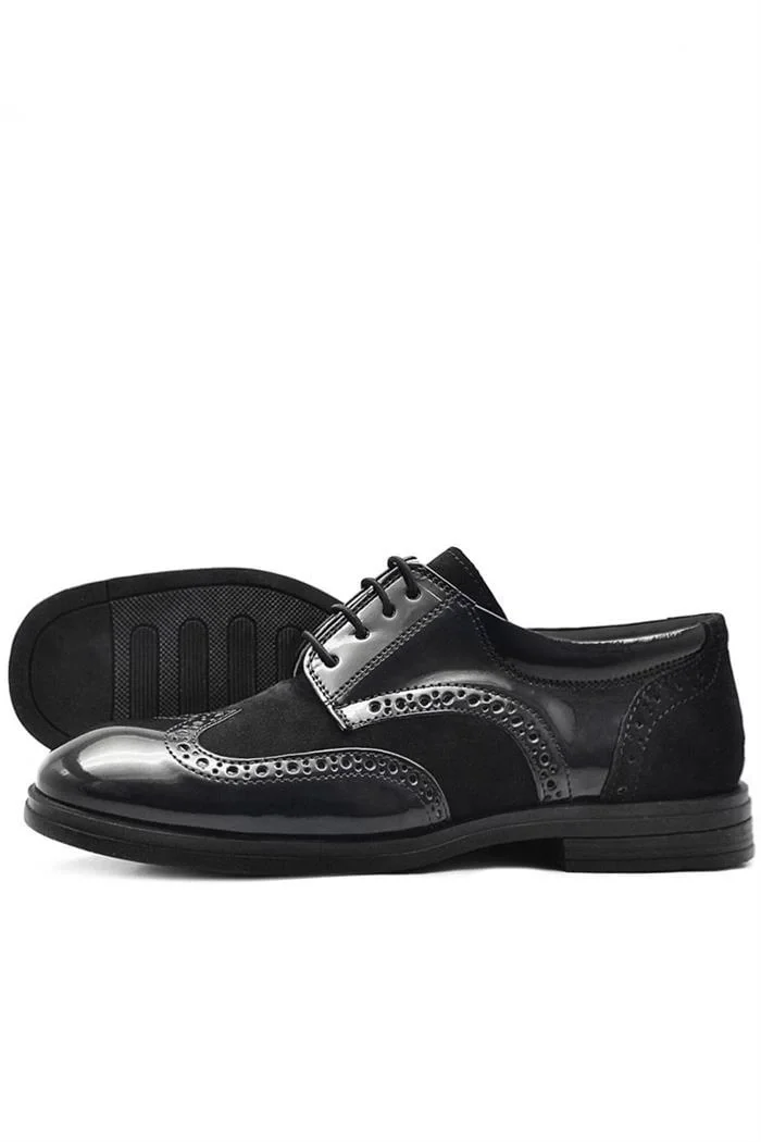 Rakerplus Titan Siyah Rugan Süet Klasik Erkek Çocuk Ayakkabı