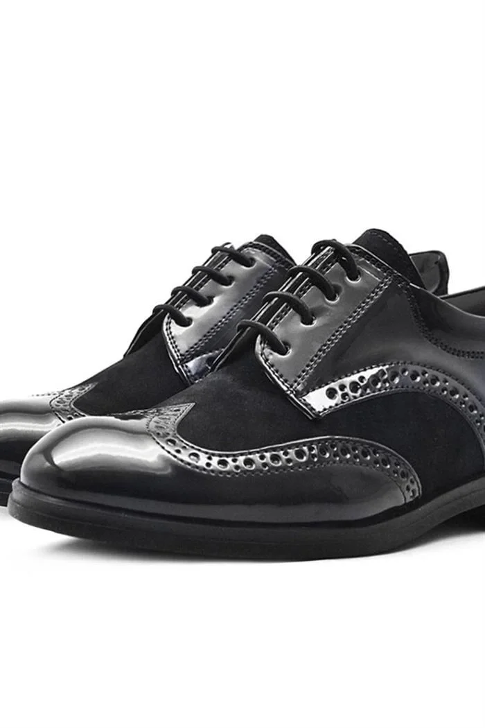 Rakerplus Titan Siyah Rugan Süet Klasik Erkek Çocuk Ayakkabı