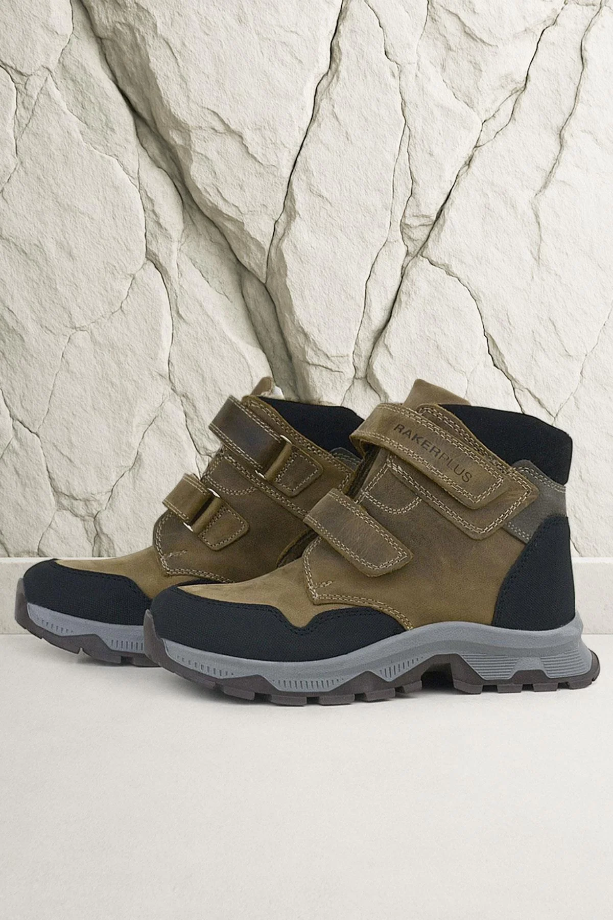 Rakerplus Trekking Hakiki Deri Kahve Cırtlı Erkek Çocuk Bot