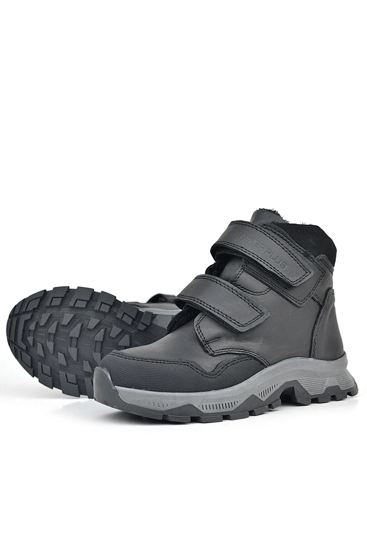 Rakerplus Trekking Hakiki Deri Siyah Cilt Cırt Cırtlı Erkek Çocuk Bot