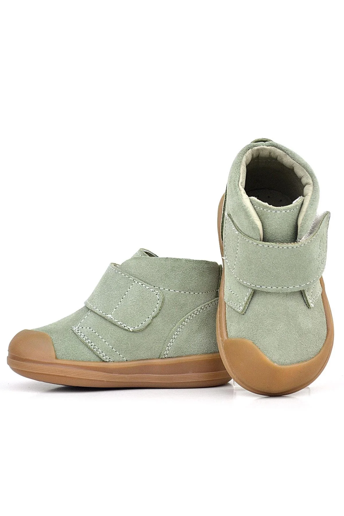 Rakerplus Yoohoo Hakiki Deri Açık Yeşil Cırtlı Unisex Bebek Bot