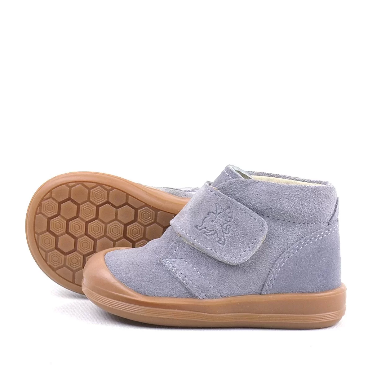 Rakerplus Yoohoo Hakiki Deri Gri Cırtlı Unisex Bebek Bot